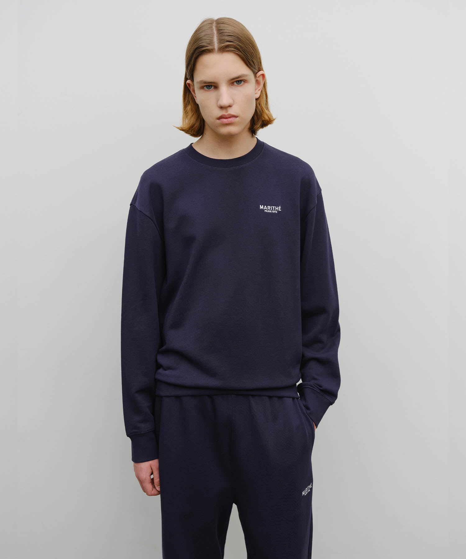 Marithe & Francois Girbaud - Regular Logo Sweat Set-up (Navy) product image 3 | TRAB K-Fashion Australia