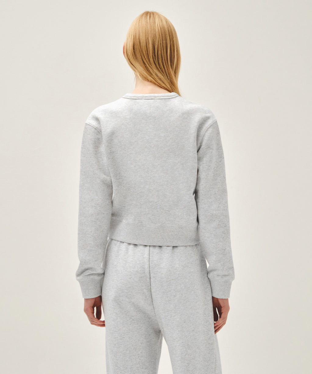 Marithe & Francois Girbaud - Basic Crop Sweatshirt (Light Heather Gray) product image 3 | TRAB K-Fashion Australia