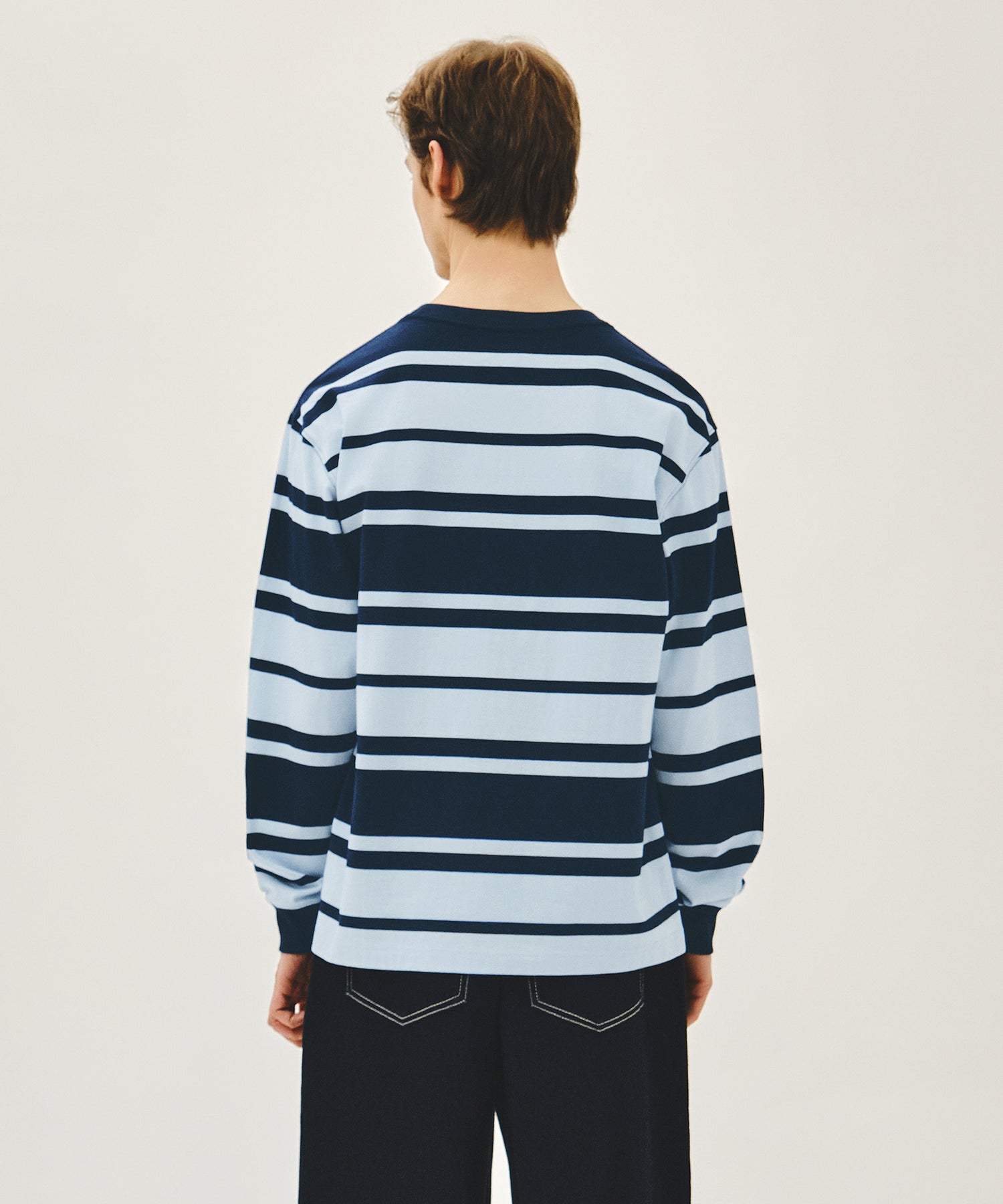 Marithe & Francois Girbaud - Crack Classic Logo Long Sleeve Tee (Stripe) product image 3 | TRAB K-Fashion Australia