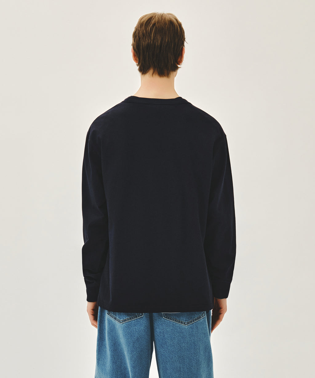 Marithe & Francois Girbaud - Doodle Classic Logo Long Sleeve Tee (Navy) product image 3 | TRAB K-Fashion Australia