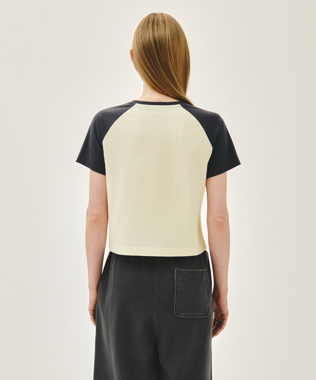 Marithe & Francois Girbaud - Small Regular Logo Raglan Crop Tee (Charcoal) product image 3 | TRAB K-Fashion Australia