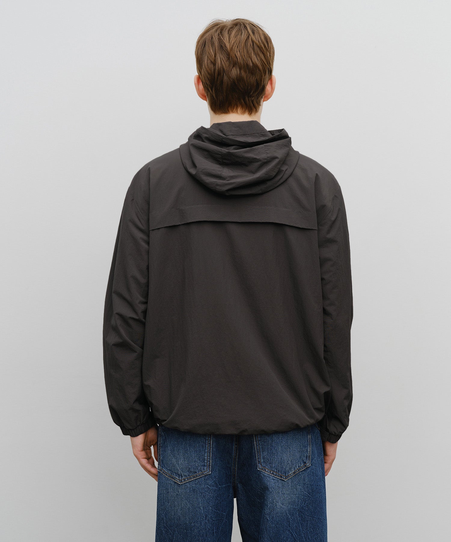 Marithe & Francois Girbaud - Classic Logo Over Fit Hooded Windbreaker (Charcoal) product image 3 | TRAB K-Fashion Australia