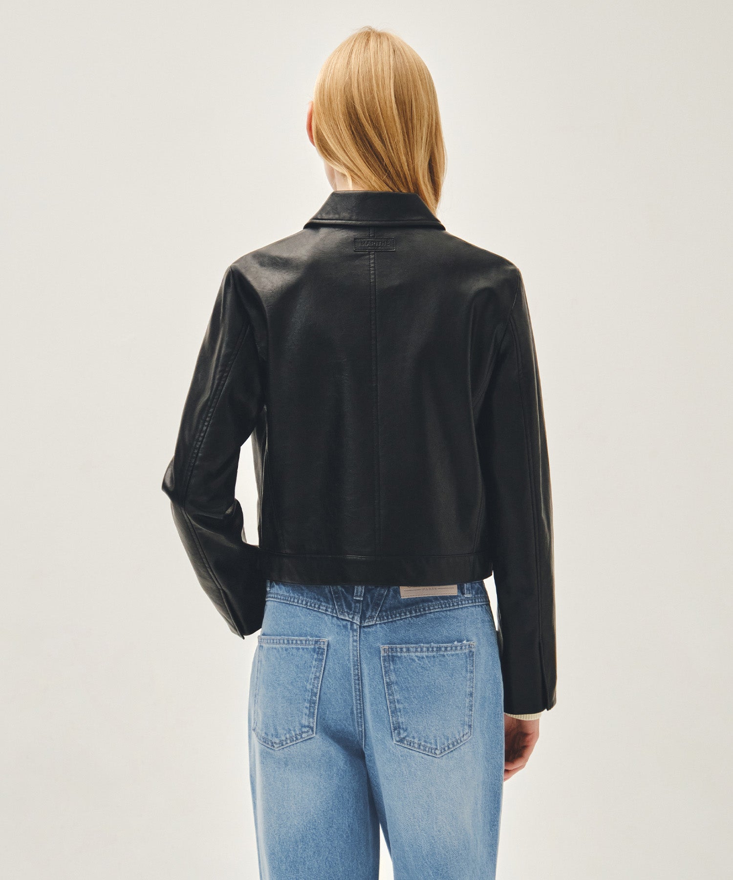 Marithe & Francois Girbaud - Crop Faux Leather Jacket (Black) product image 3 | TRAB K-Fashion Australia