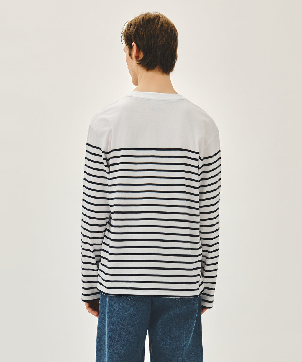 Marithe & Francois Girbaud - Block Stripe Long Sleeve Tee (Navy) product image 6 | TRAB K-Fashion Australia
