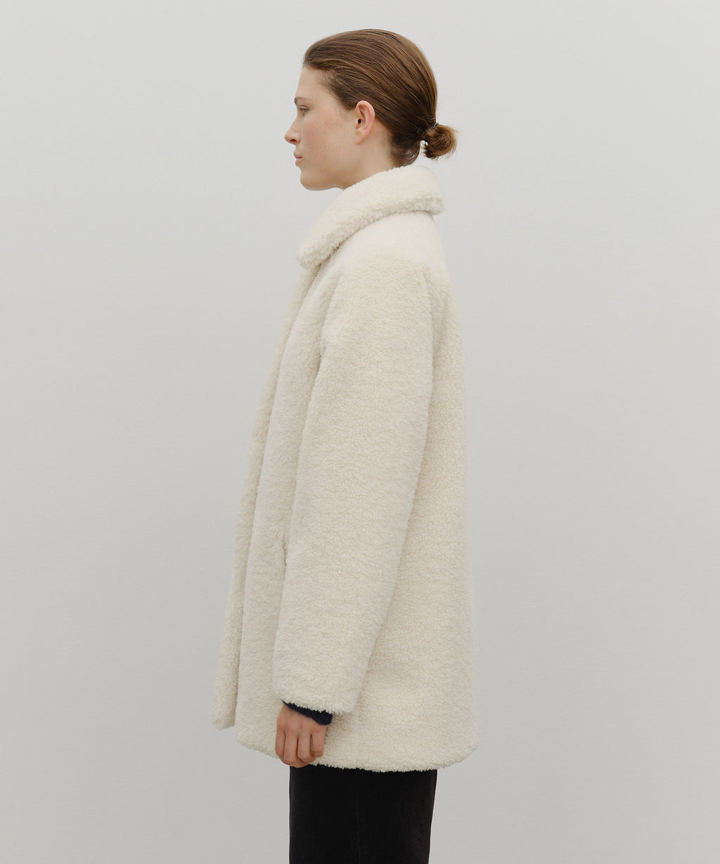 Marithe & Francois Girbaud - Mid Shearling Fur Coat (Ivory) product image 5 | TRAB K-Fashion Australia