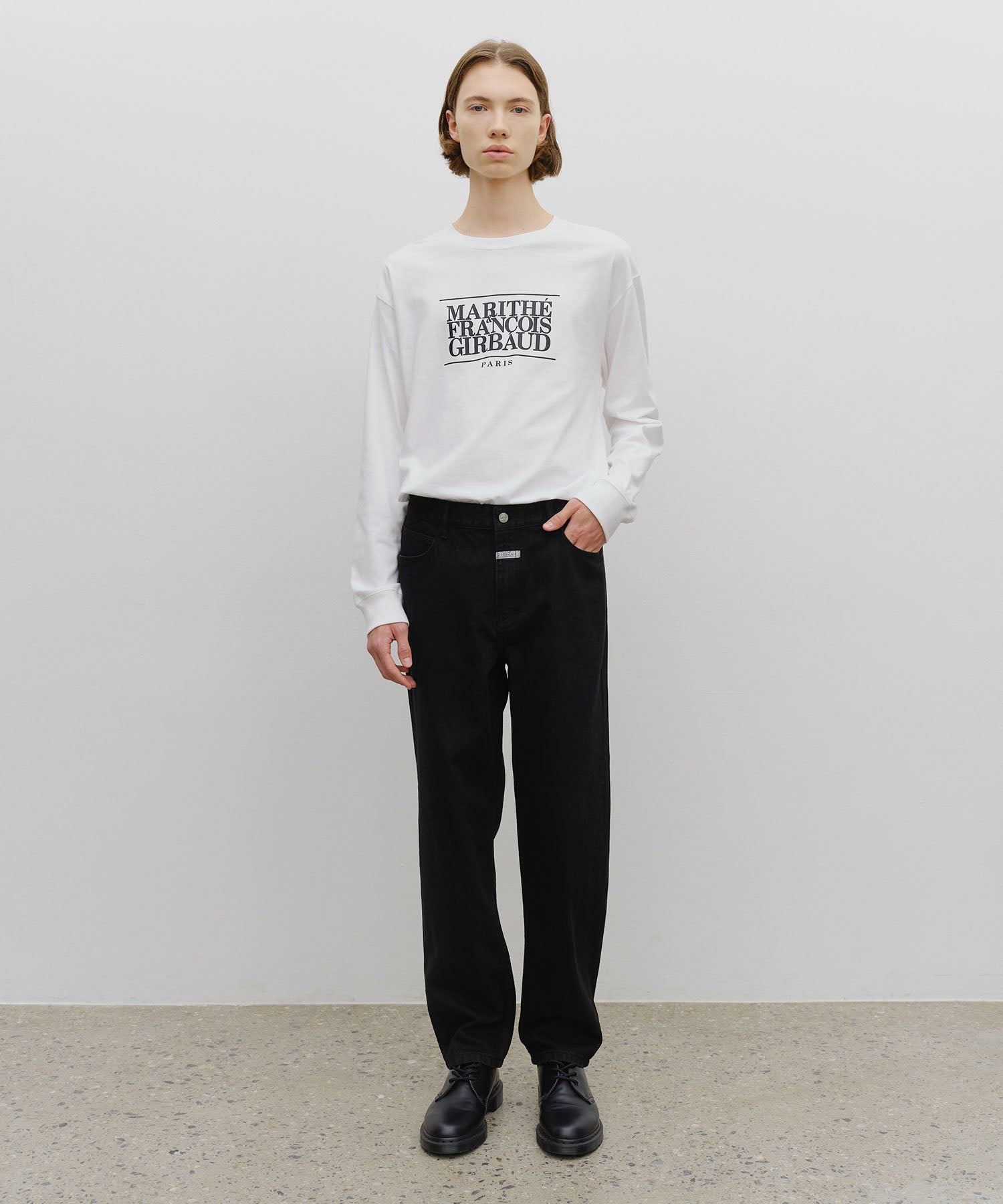 Marithe & Francois Girbaud - Slim Straight Denim Pants (Matt Black) product image 3 | TRAB K-Fashion Australia