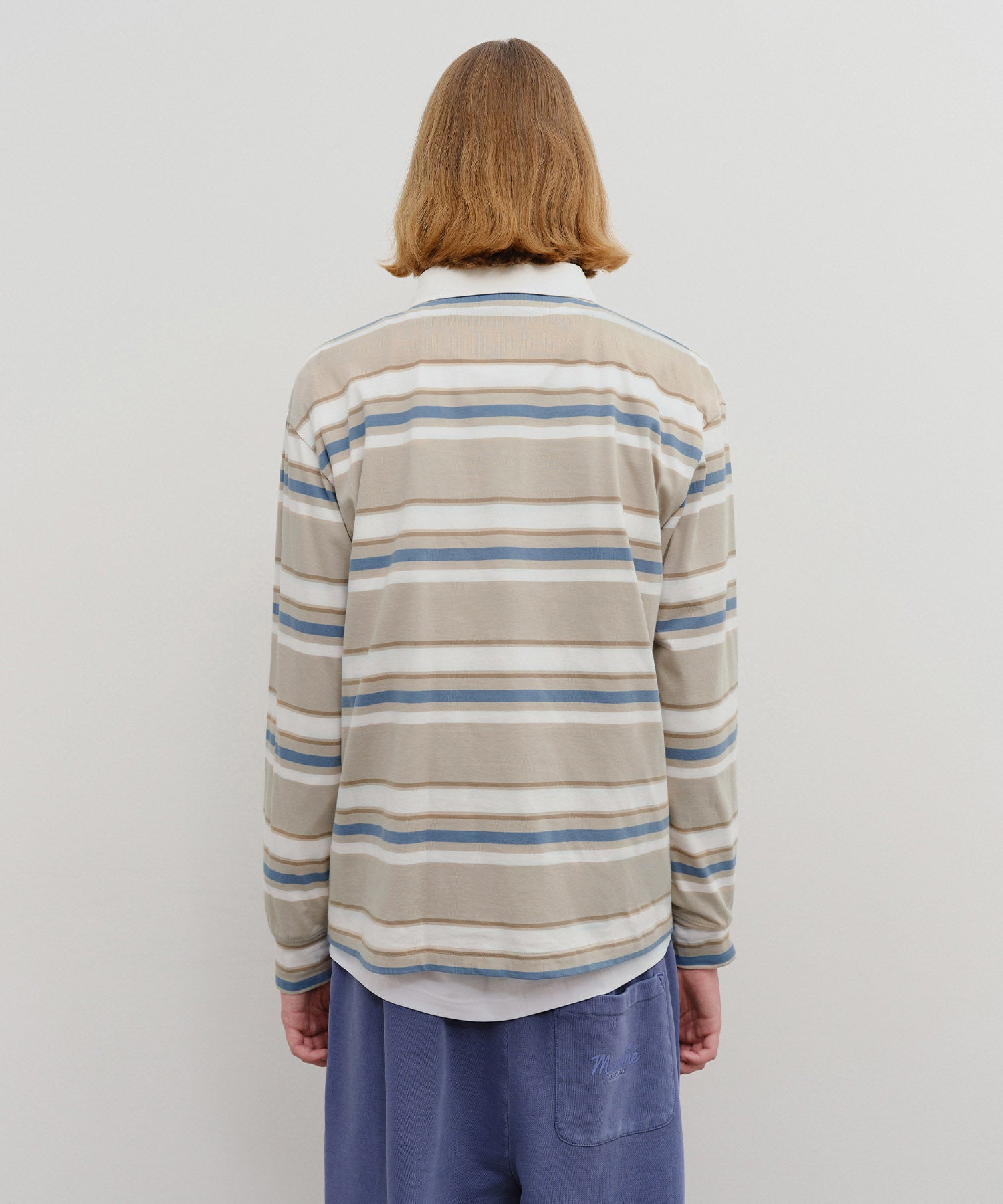 Marithe & Francois Girbaud - Stripe Collar Long Sleeve (Beige) product image 3 | TRAB K-Fashion Australia