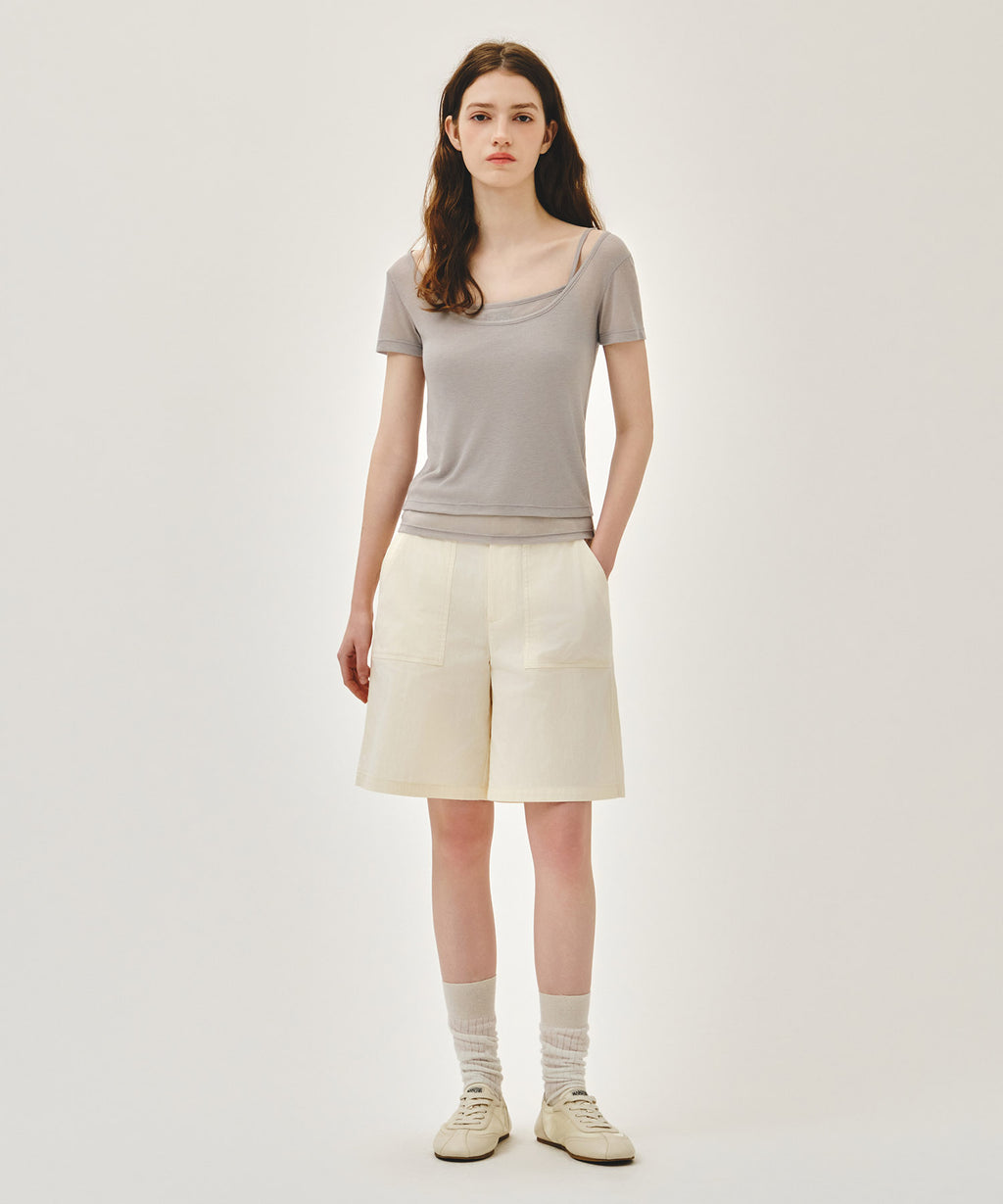 Marithe & Francois Girbaud - Bermuda Half Pants (Ivory) product image 3 | TRAB K-Fashion Australia
