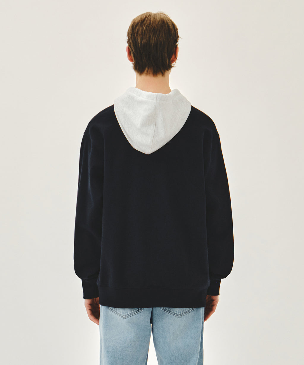 Marithe & Francois Girbaud - Shadow Classic Logo Color Block Hoodie (Navy) product image 3 | TRAB K-Fashion Australia