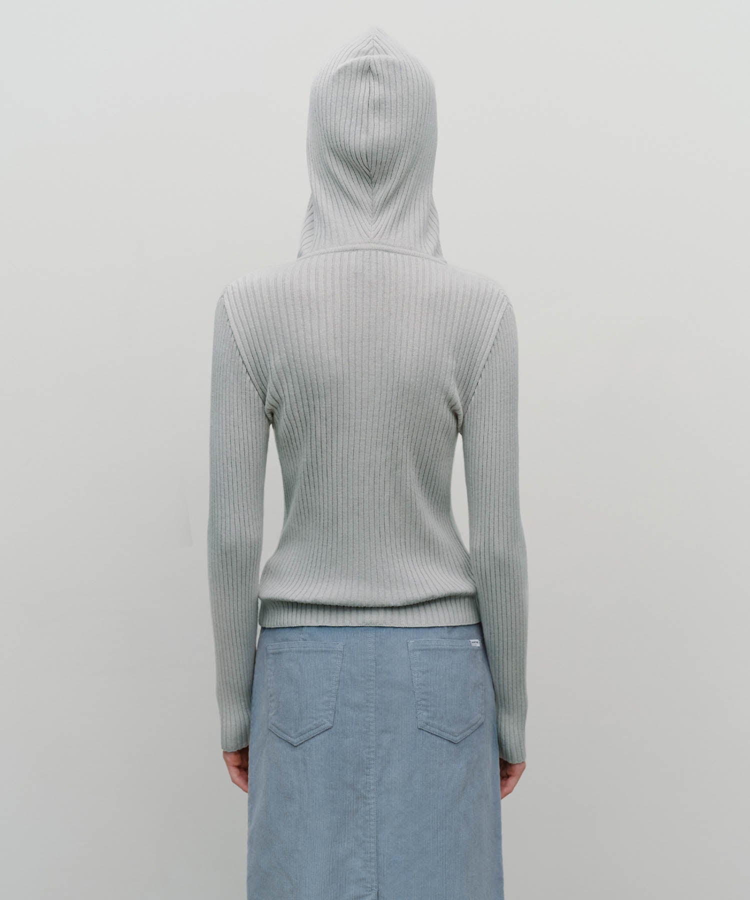 Marithe & Francois Girbaud - Balaclava Hoodie Slim Knit (Light Gray) product image 3 | TRAB K-Fashion Australia