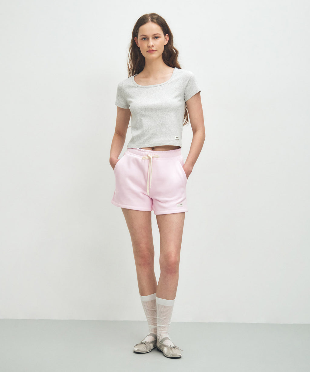 Marithe & Francois Girbaud - Basic Sweat Shorts (Light Pink) product image 3 | TRAB K-Fashion Australia