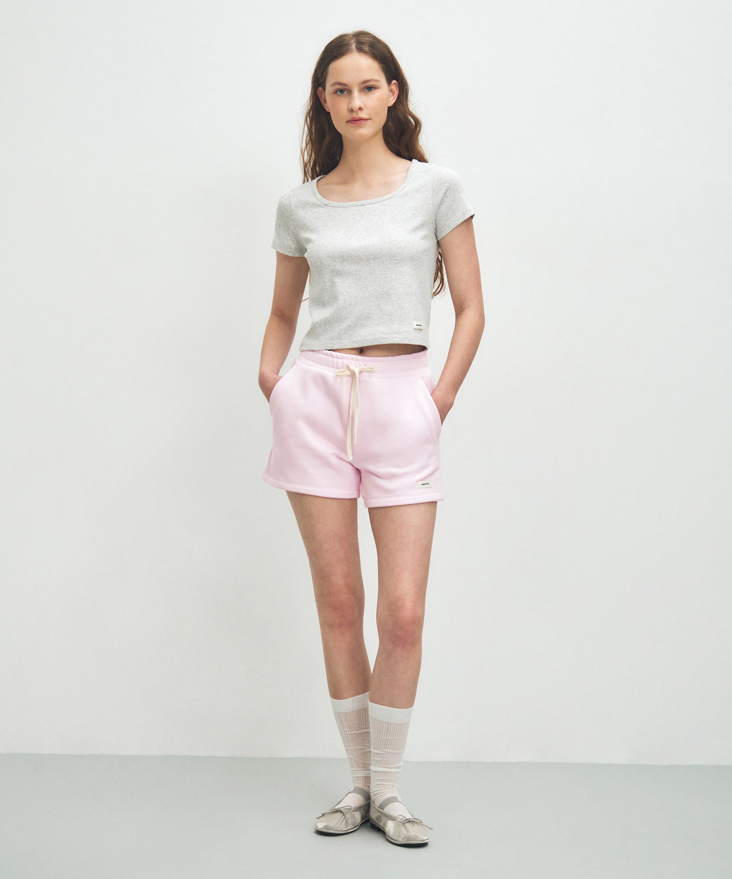 Marithe & Francois Girbaud - Basic Sweat Shorts (Light Pink) product image 3 | TRAB K-Fashion Australia
