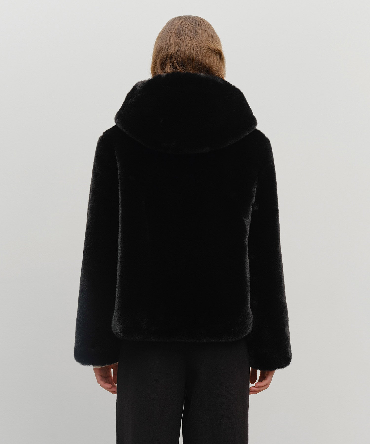 Marithe & Francois Girbaud - Hooded Faux Fur Jacket (Black) product image 3 | TRAB K-Fashion Australia