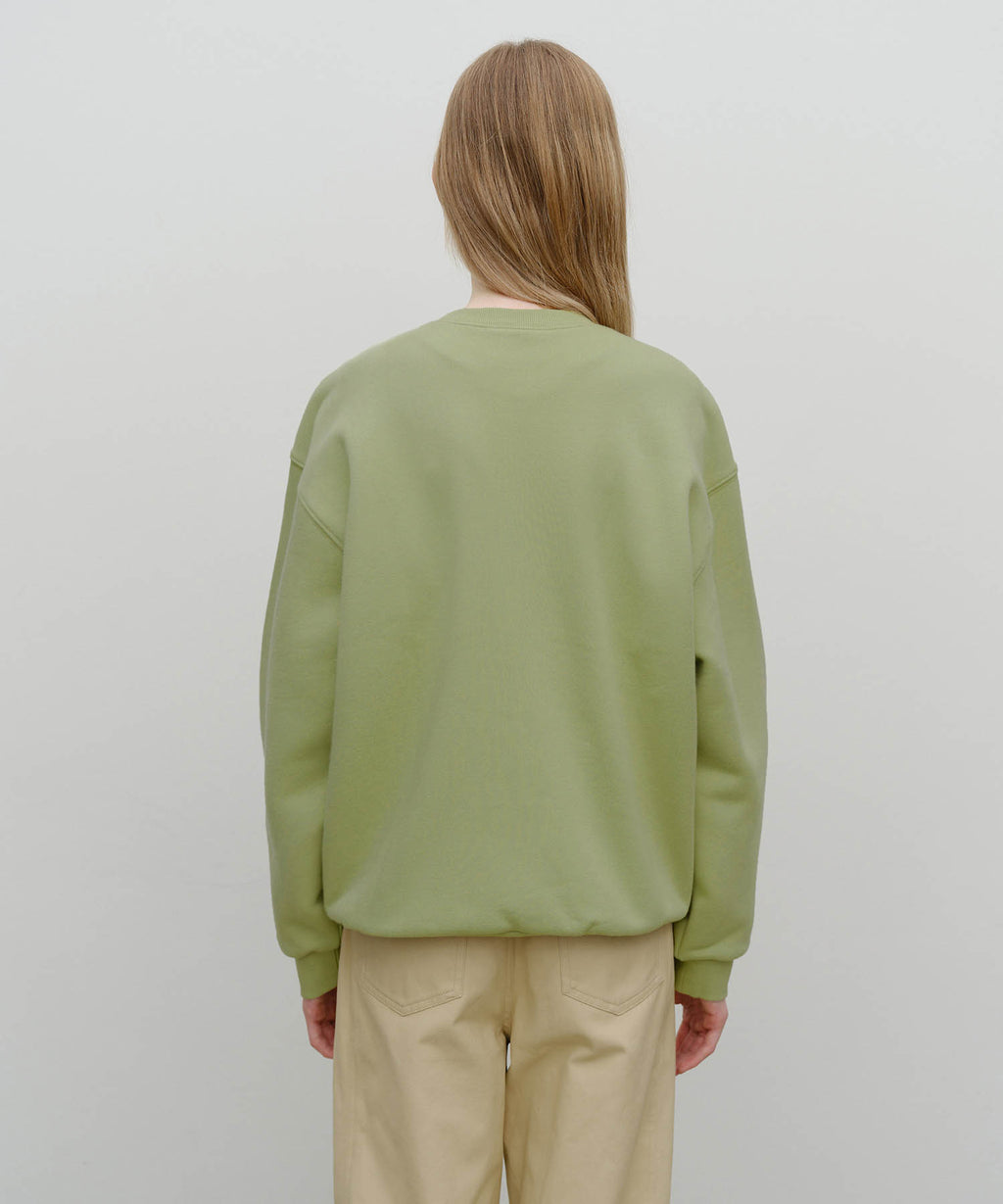 Marithe & Francois Girbaud - Winery Applique Logo Over Fit Sweatshirt (Olive) product image 3 | TRAB K-Fashion Australia