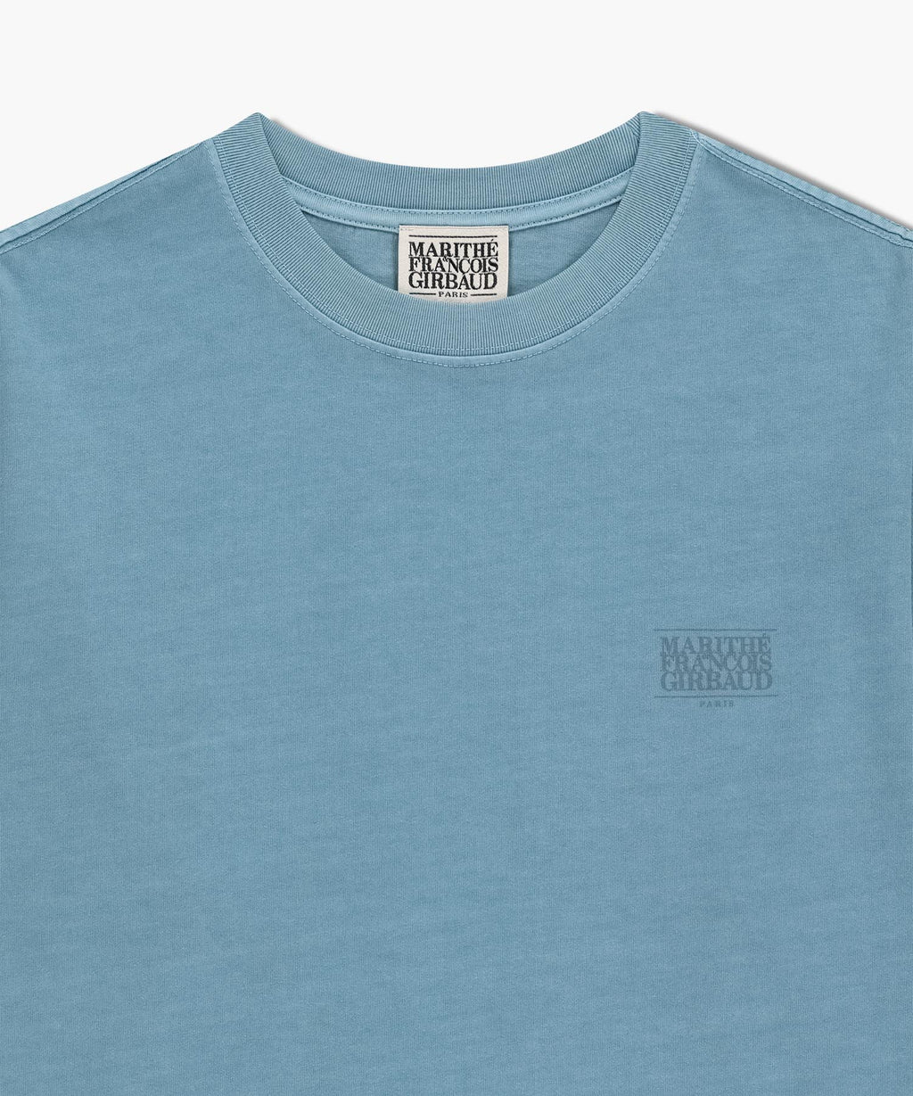 Marithe & Francois Girbaud - Back Point Classic Logo Dyeing Long Sleeve (Stone Blue) product image 3 | TRAB K-Fashion Australia