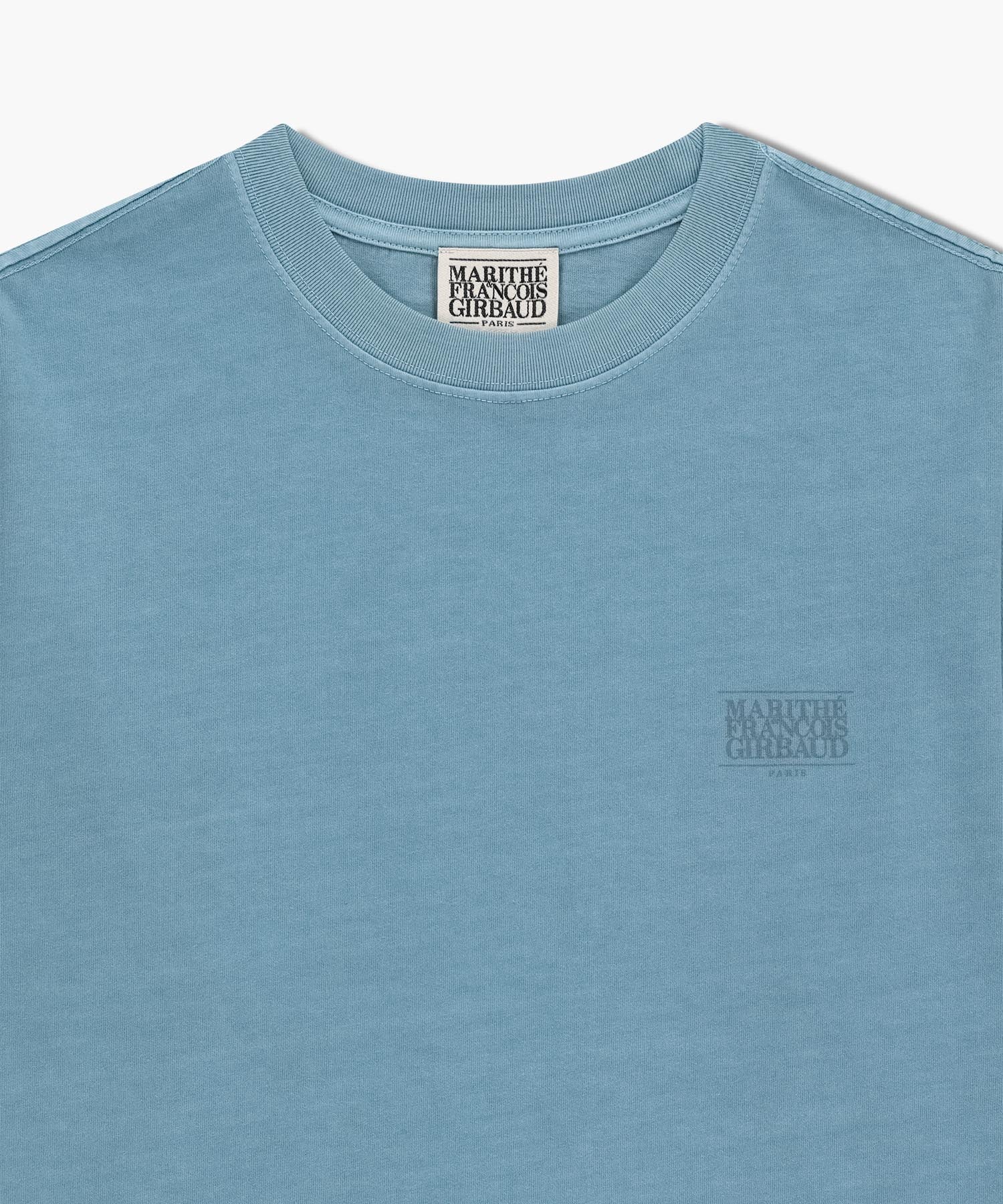 Marithe & Francois Girbaud - Back Point Classic Logo Dyeing Long Sleeve (Stone Blue) product image 3 | TRAB K-Fashion Australia