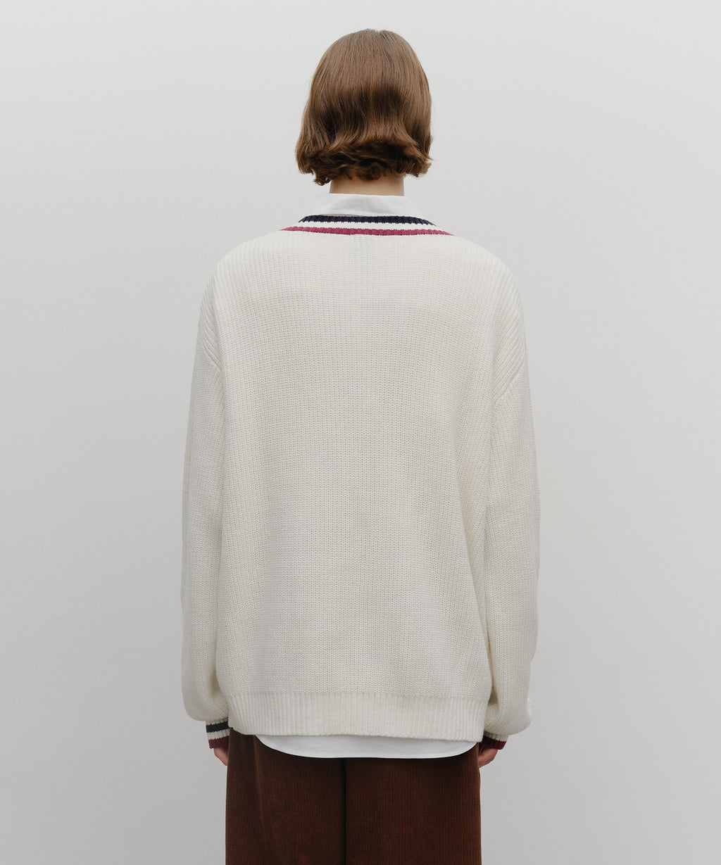 Marithe & Francois Girbaud - V Neck Knit Pullover (Ivory) product image 3 | TRAB K-Fashion Australia