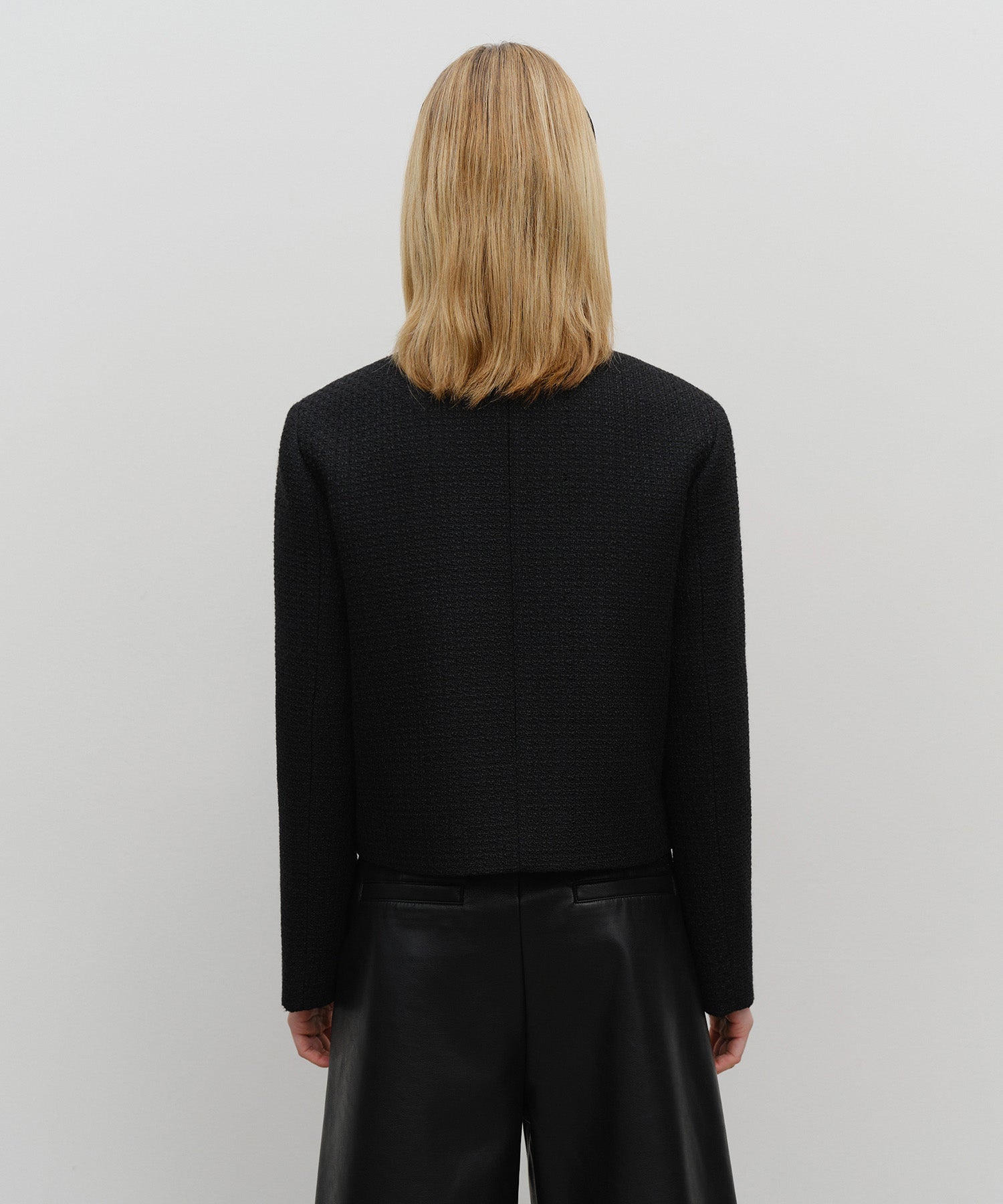 Marithe & Francois Girbaud - Collar Tweed Jacket (Black) product image 3 | TRAB K-Fashion Australia