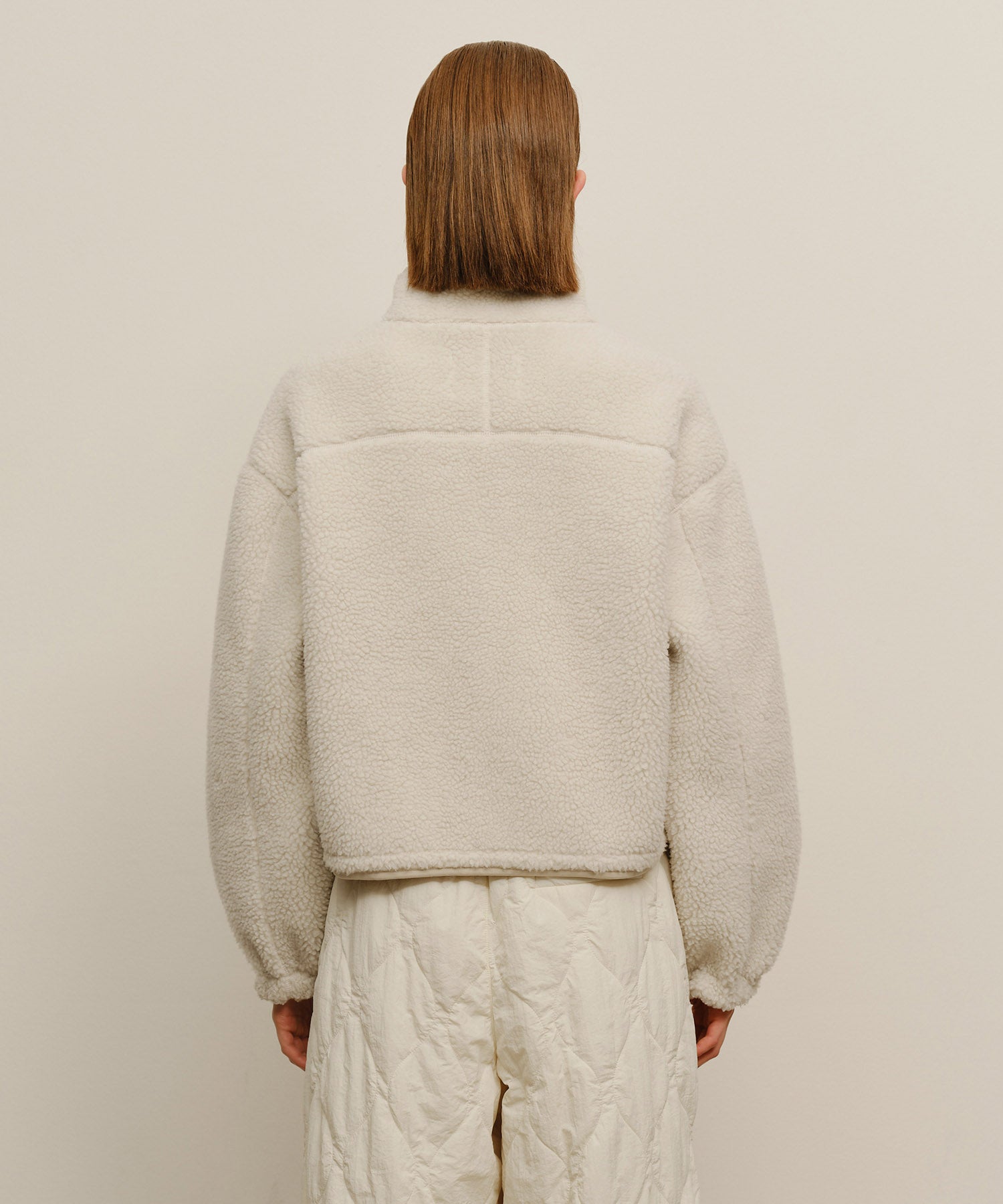 Marithe & Francois Girbaud - Marithe Sport W Fleece Crop Jacket (Ivory) product image 3 | TRAB K-Fashion Australia