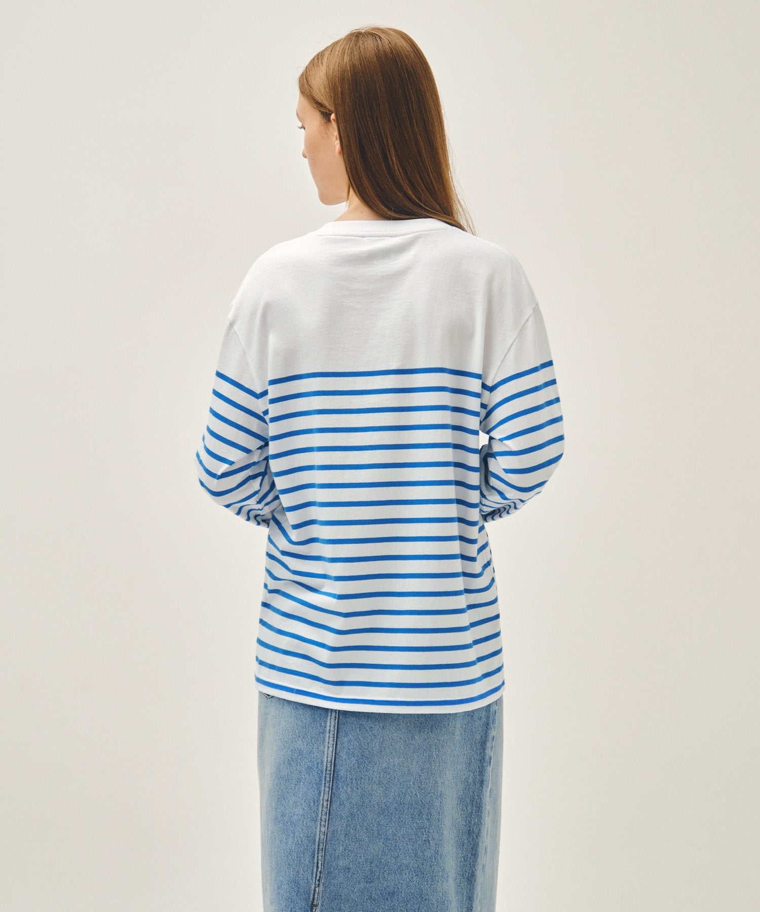 Marithe & Francois Girbaud - Block Stripe Long Sleeve Tee (Blue) product image 3 | TRAB K-Fashion Australia