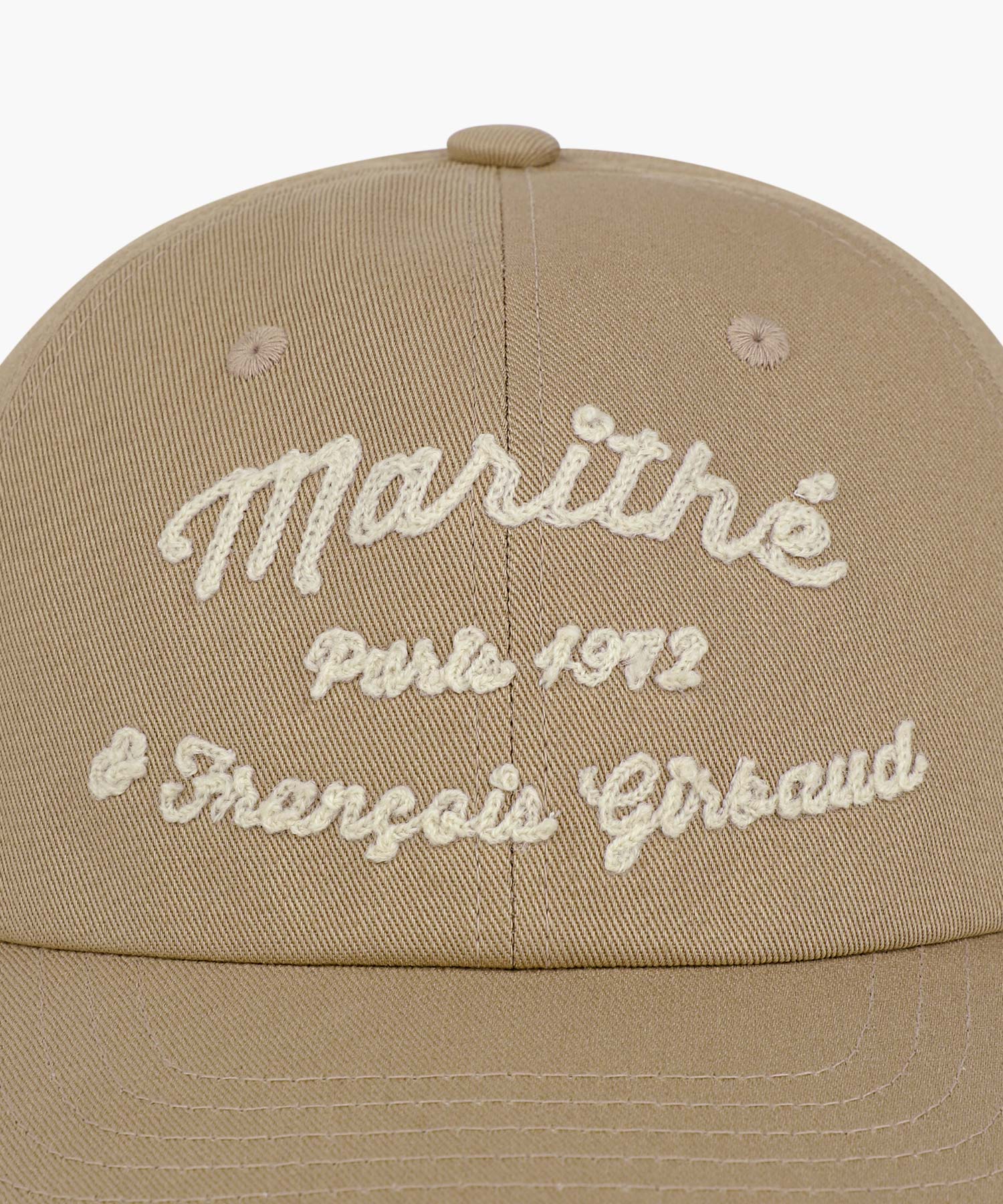 Marithe & Francois Girbaud - Chain Embroidery Flat Brim Cap (Beige) product image 3 | TRAB K-Fashion Australia