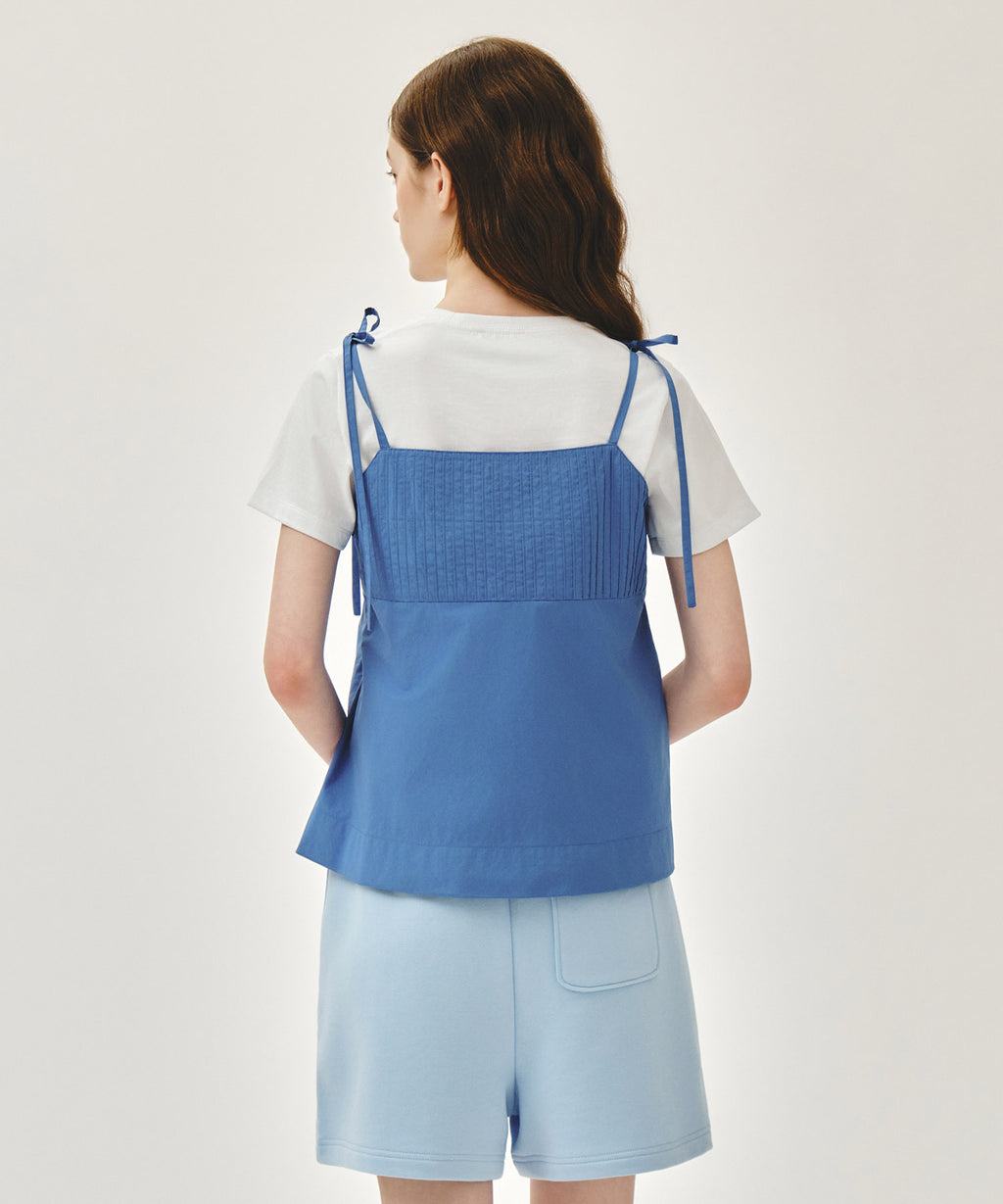 Marithe & Francois Girbaud - Pintuck Camisole Blouse (Blue) product image 3 | TRAB K-Fashion Australia