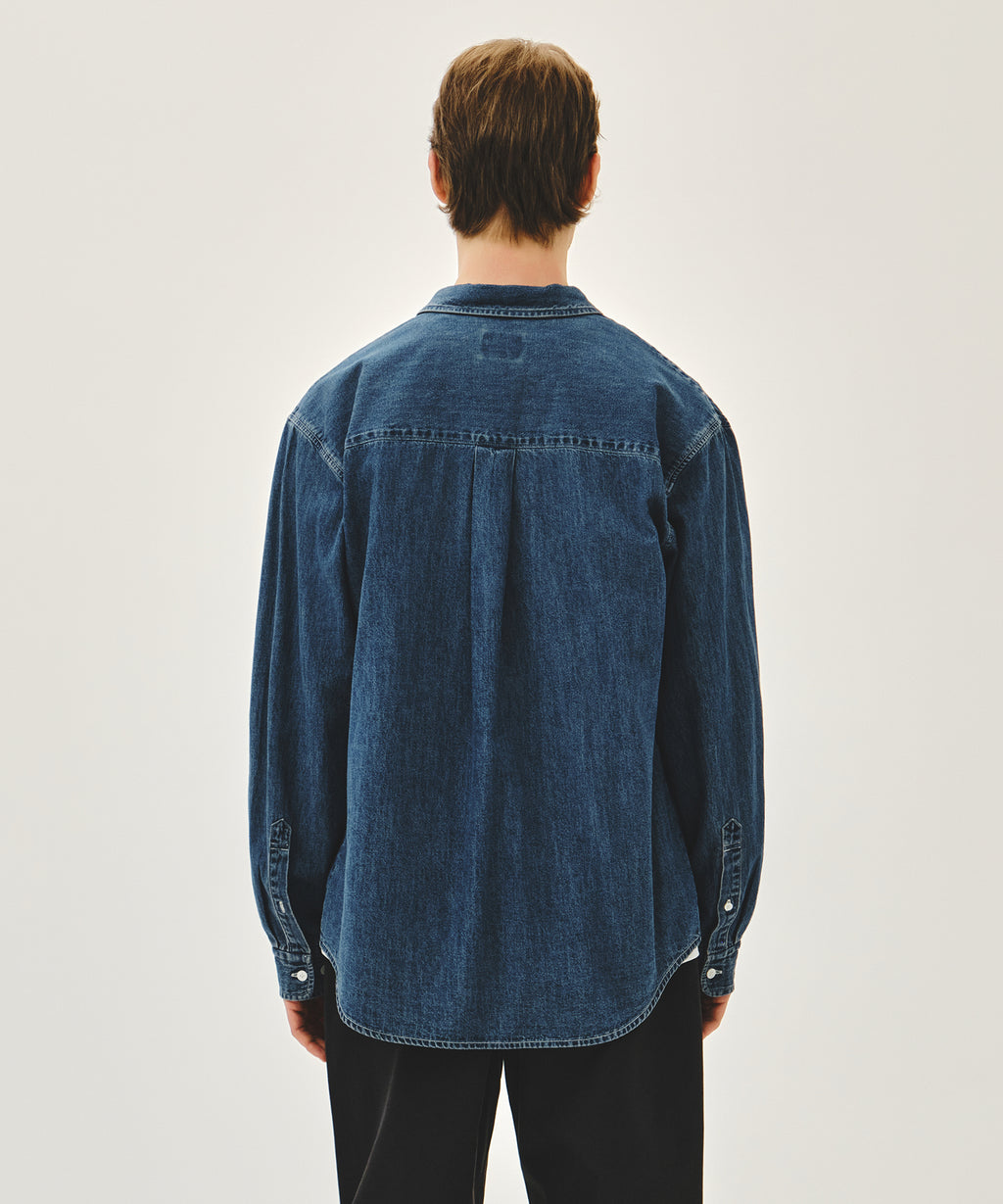 Marithe & Francois Girbaud - Uni Basic Denim Shirt (Blue) product image 3 | TRAB K-Fashion Australia