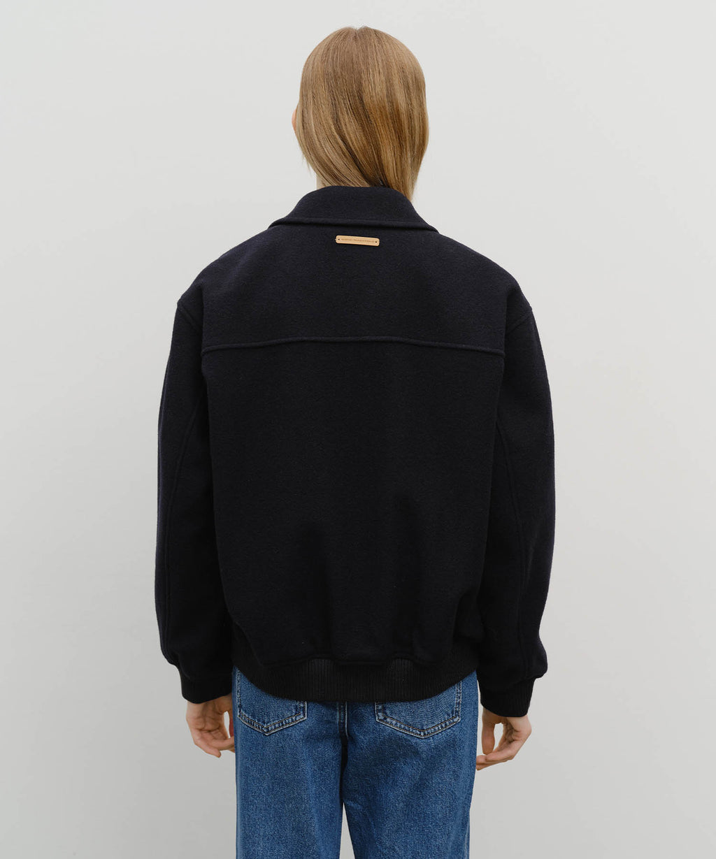 Marithe & Francois Girbaud - Wool Collar Varsity Jacket (Navy) product image 3 | TRAB K-Fashion Australia