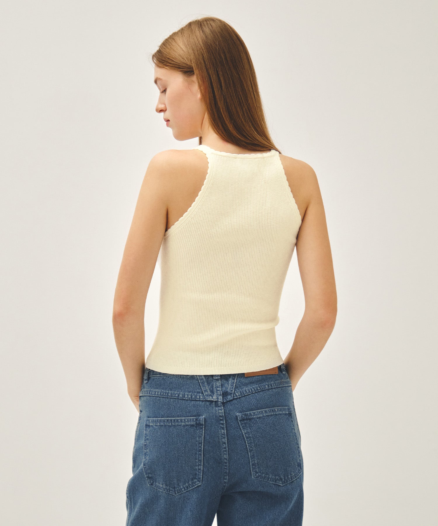 Marithe & Francois Girbaud - Lace Point Knit Vest (Ivory) product image 3 | TRAB K-Fashion Australia