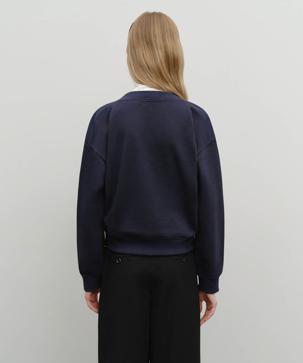 Marithe & Francois Girbaud - Boat Neck Oversized Sweatshirt (Navy) product image 3 | TRAB K-Fashion Australia