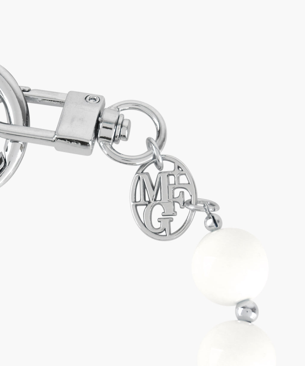 Marithe & Francois Girbaud - Circle Logo Beads Strap Keyring (White) product image 3 | TRAB K-Fashion Australia