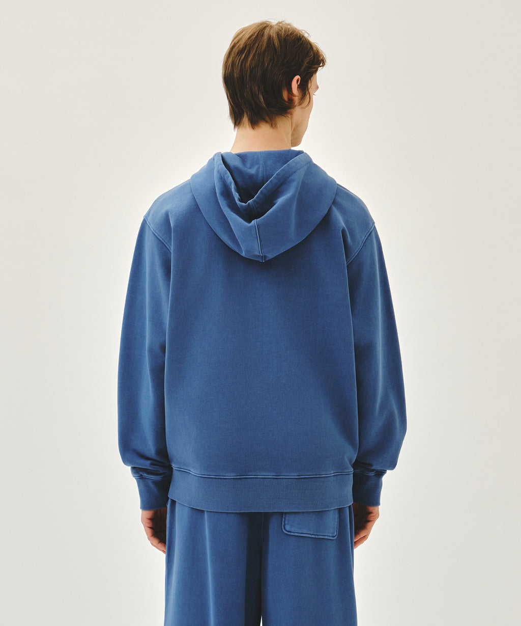 Marithe & Francois Girbaud - Classic Logo Dyeing Hoodie Zipup (Blue) product image 3 | TRAB K-Fashion Australia