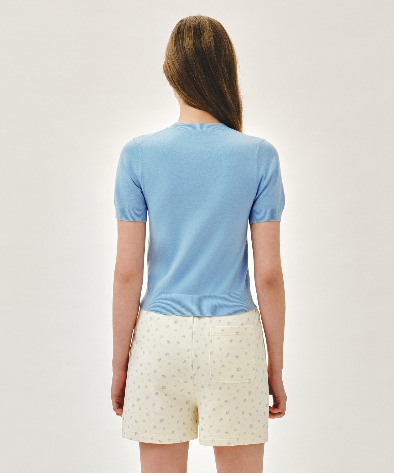Marithe & Francois Girbaud - Small Classic Logo Half Knit Pullover (Sky Blue) product image 3 | TRAB K-Fashion Australia