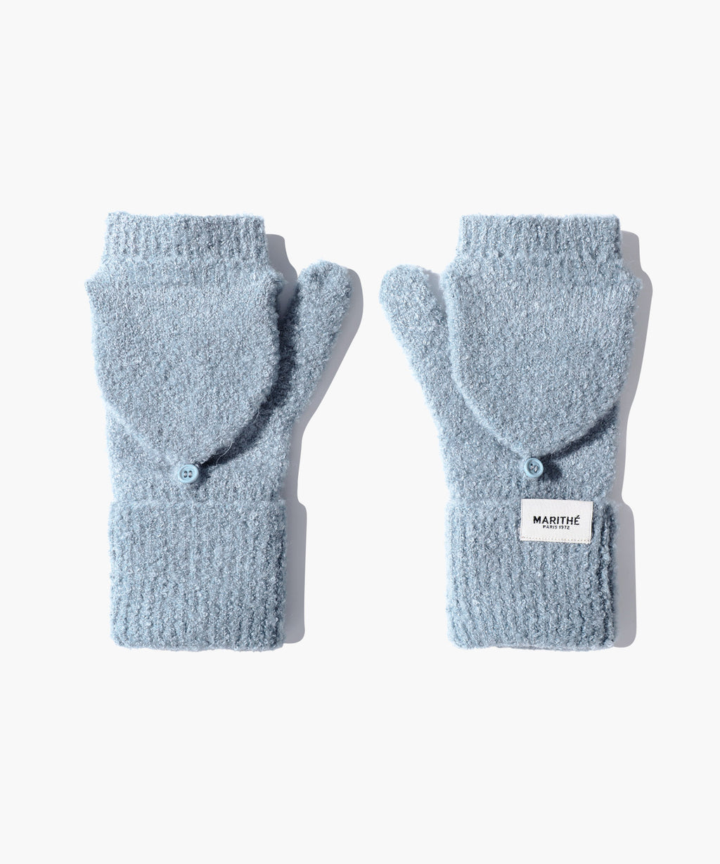Marithe & Francois Girbaud - Regular Logo Mittens (Ash Blue) product image 3 | TRAB K-Fashion Australia