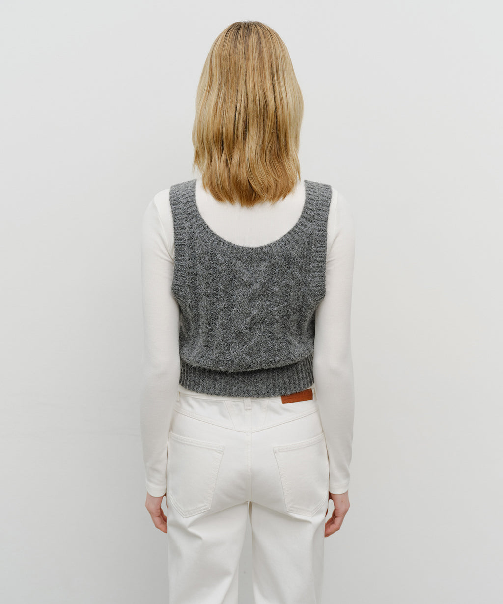 Marithe & Francois Girbaud - Logo Knit Bustier (Charcoal) product image 3 | TRAB K-Fashion Australia