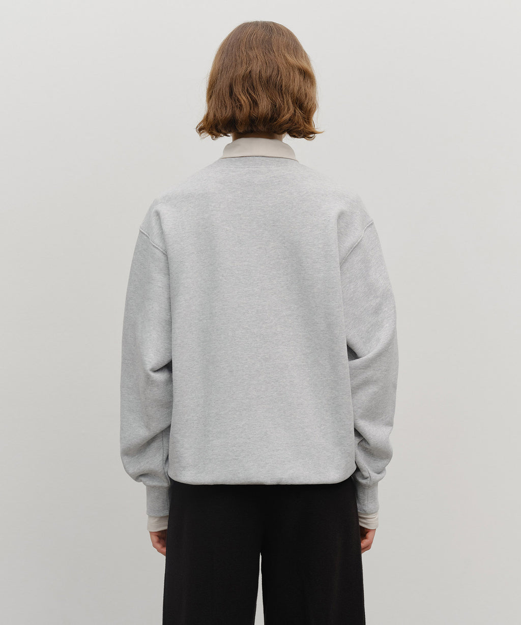 Marithe & Francois Girbaud - Classic Logo Embroidery Sweatshirt (brushed) (Heather Gray) product image 3 | TRAB K-Fashion Australia