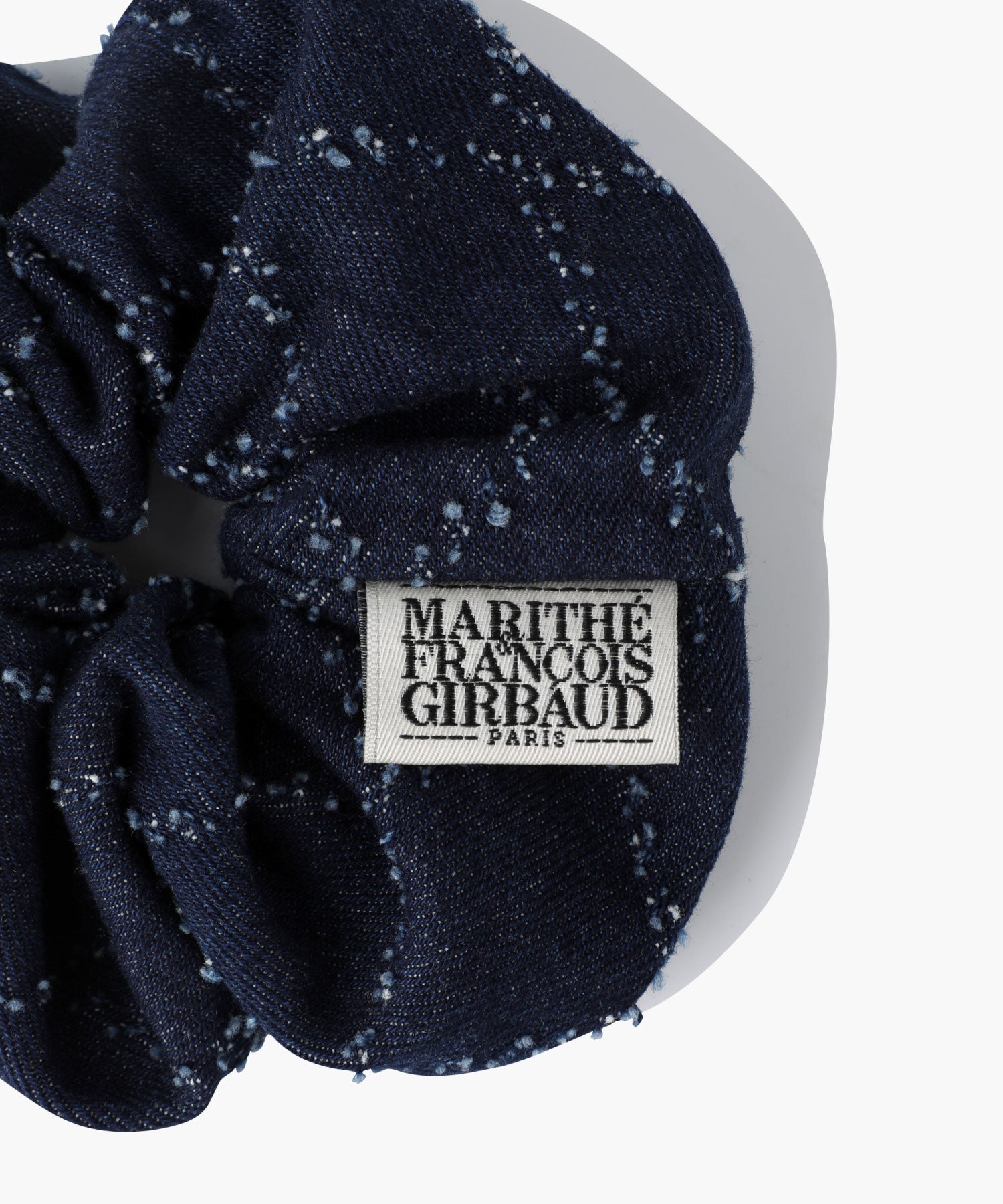 Marithe & Francois Girbaud - Classic Logo Denim Pattern Hair Scrunchie (Dark Blue) product image 3 | TRAB K-Fashion Australia