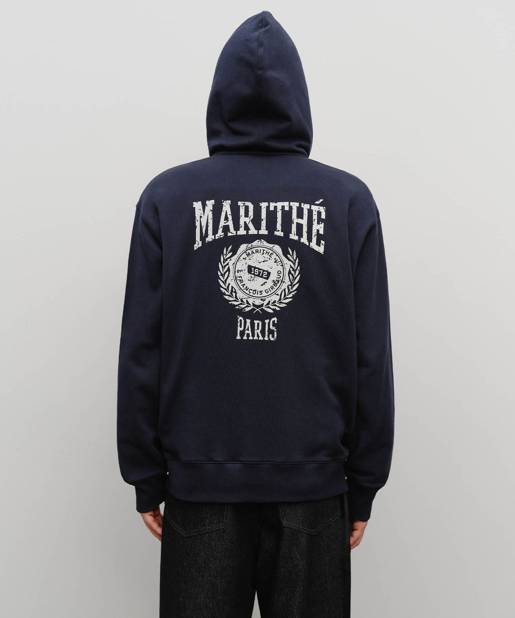 Marithe & Francois Girbaud - Big College Logo Graphic Hoodie Zipup (Navy) product image 3 | TRAB K-Fashion Australia