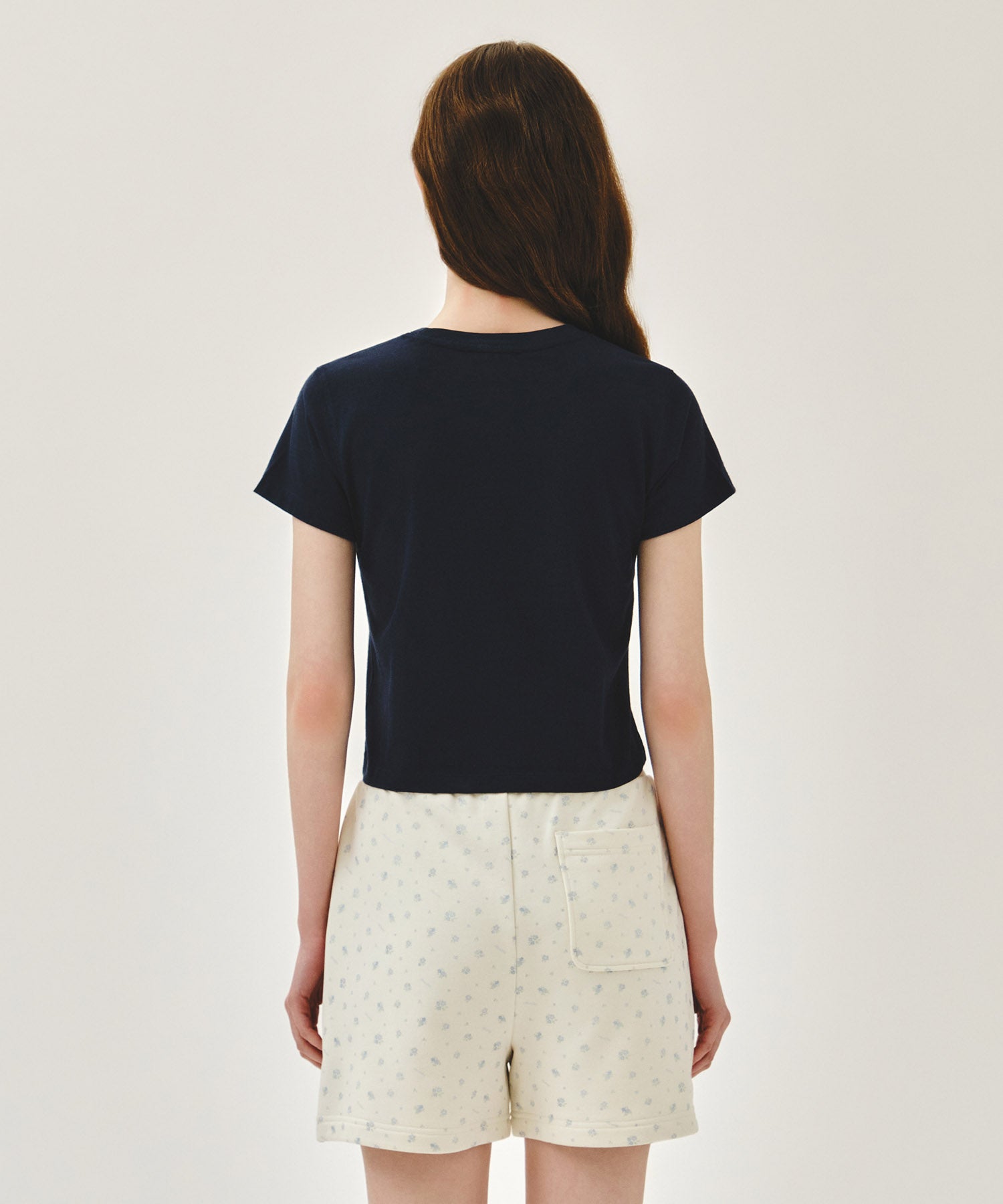 Marithe & Francois Girbaud - Small Lettering Slim Crop Tee (Navy) product image 3 | TRAB K-Fashion Australia