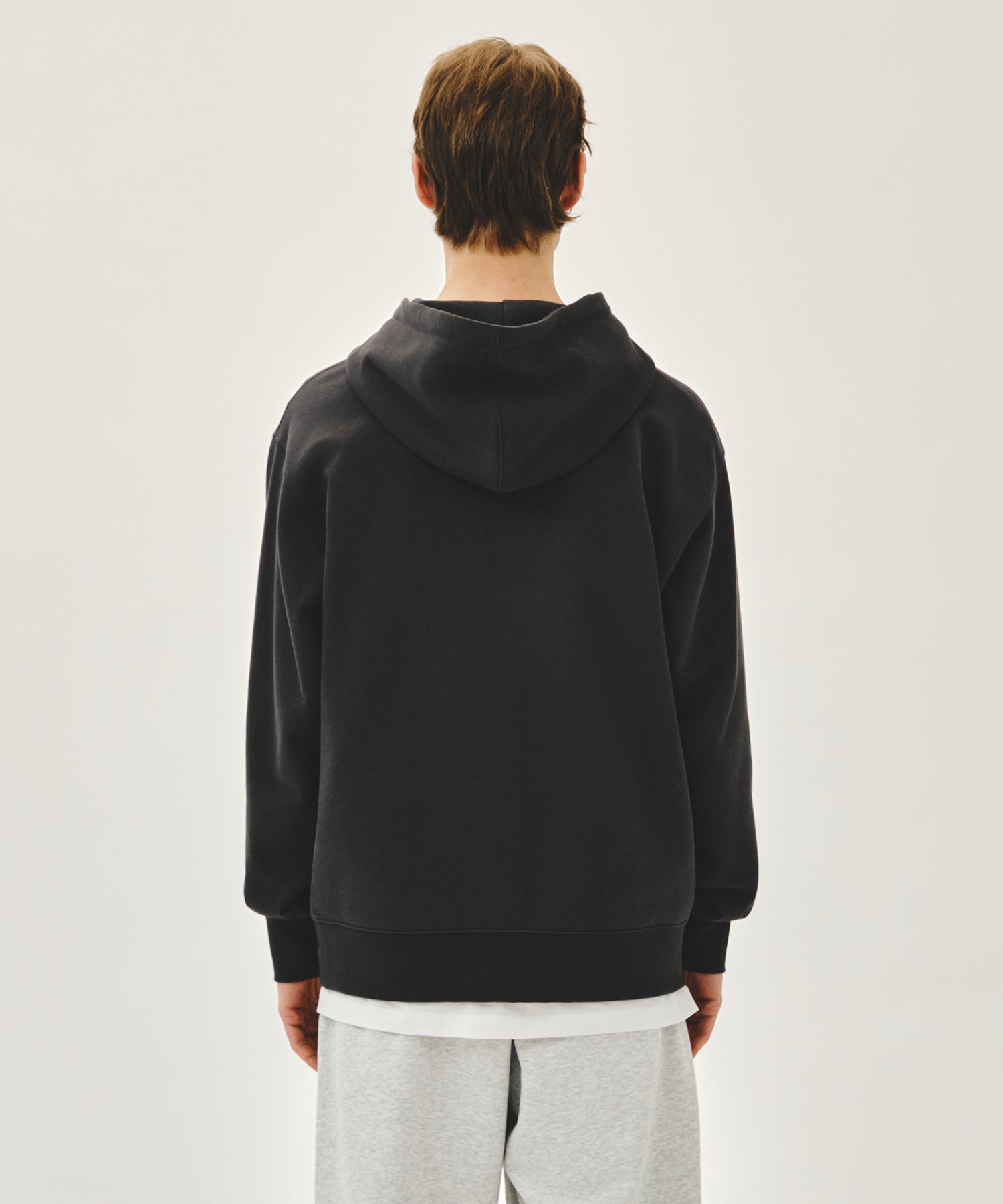 Marithe & Francois Girbaud - Classic Logo Applique Mix Hoodie (Charcoal) product image 3 | TRAB K-Fashion Australia