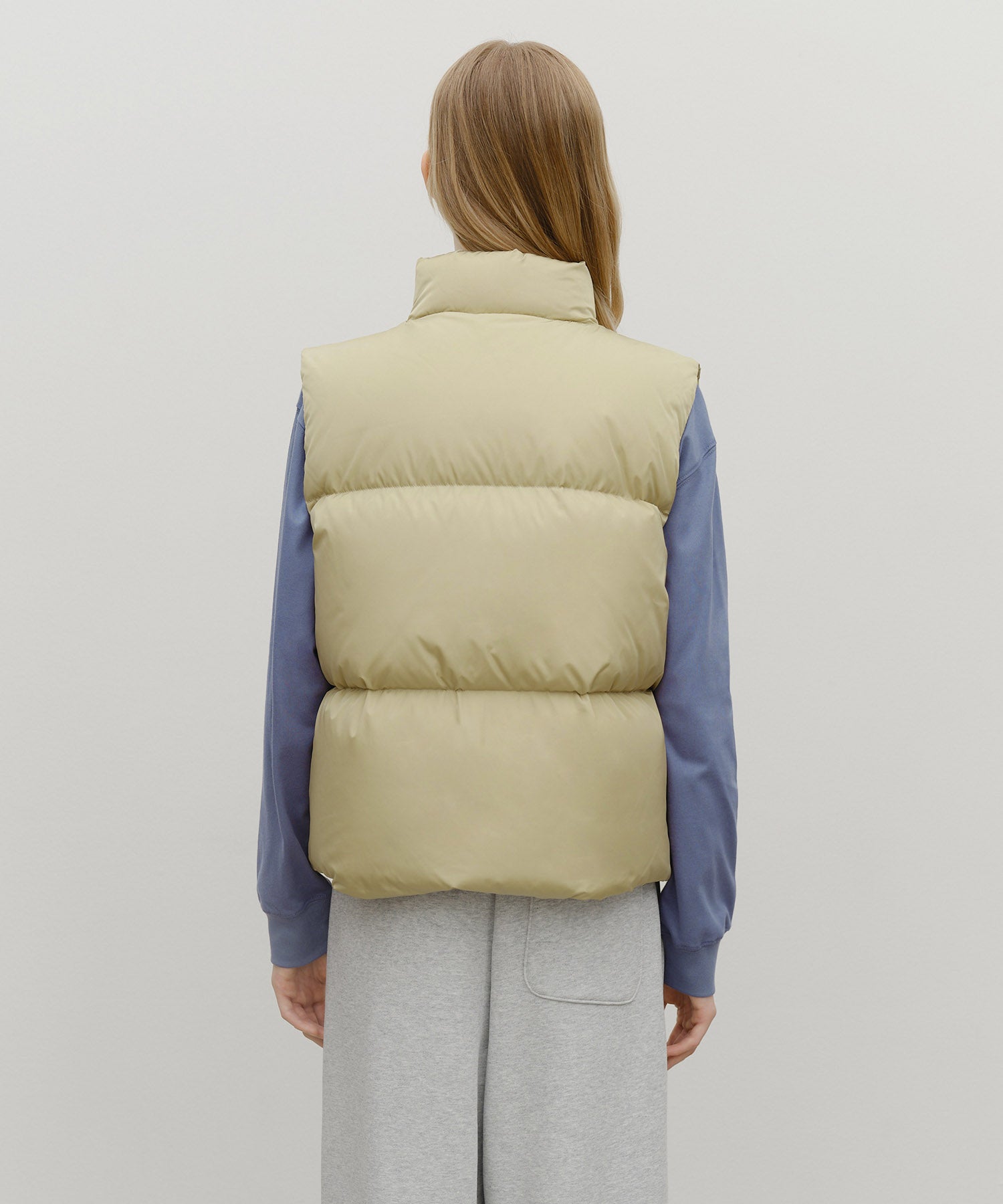 Marithe & Francois Girbaud - Classic Logo Down Vest (Beige) product image 3 | TRAB K-Fashion Australia