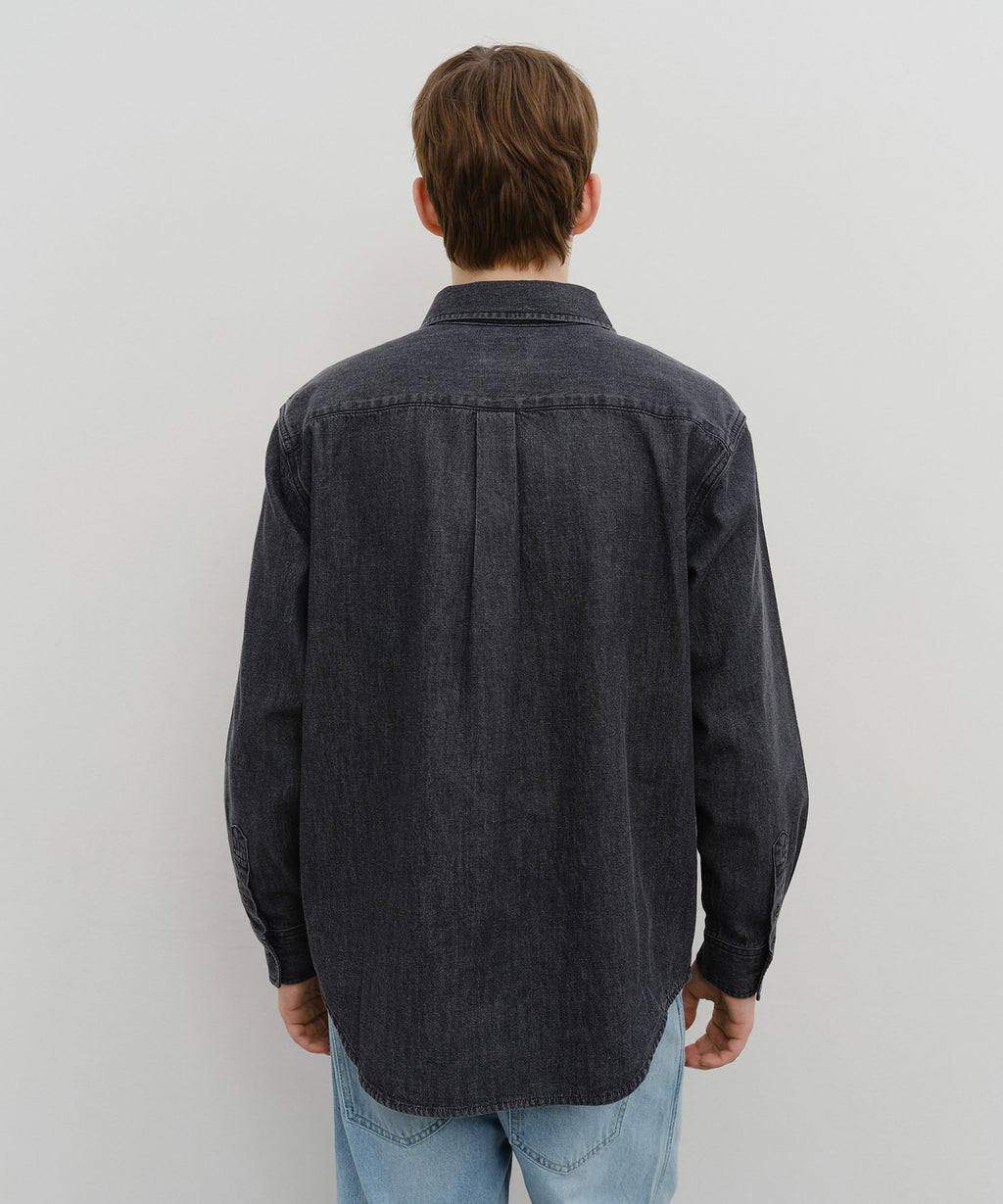 Marithe & Francois Girbaud - Logo Denim Shirt (Black) product image 3 | TRAB K-Fashion Australia