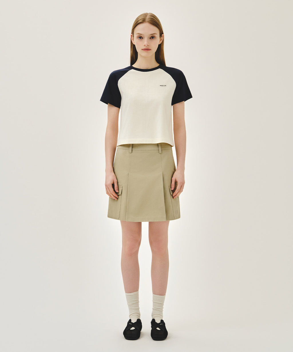 Marithe & Francois Girbaud - Cotton Cargo Mini Skirt (Beige) product image 6 | TRAB K-Fashion Australia