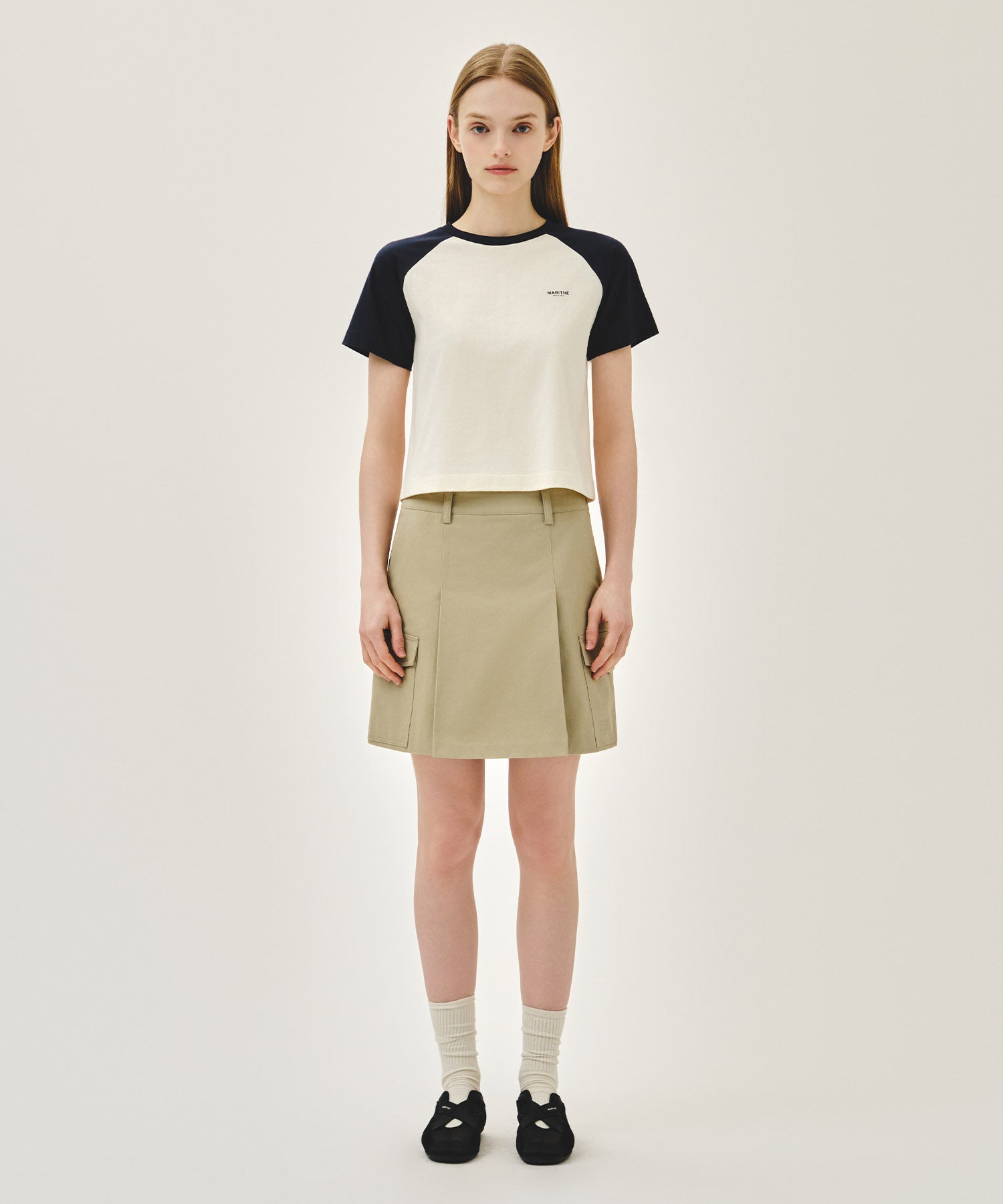 Marithe & Francois Girbaud - Cotton Cargo Mini Skirt (Beige) product image 6 | TRAB K-Fashion Australia