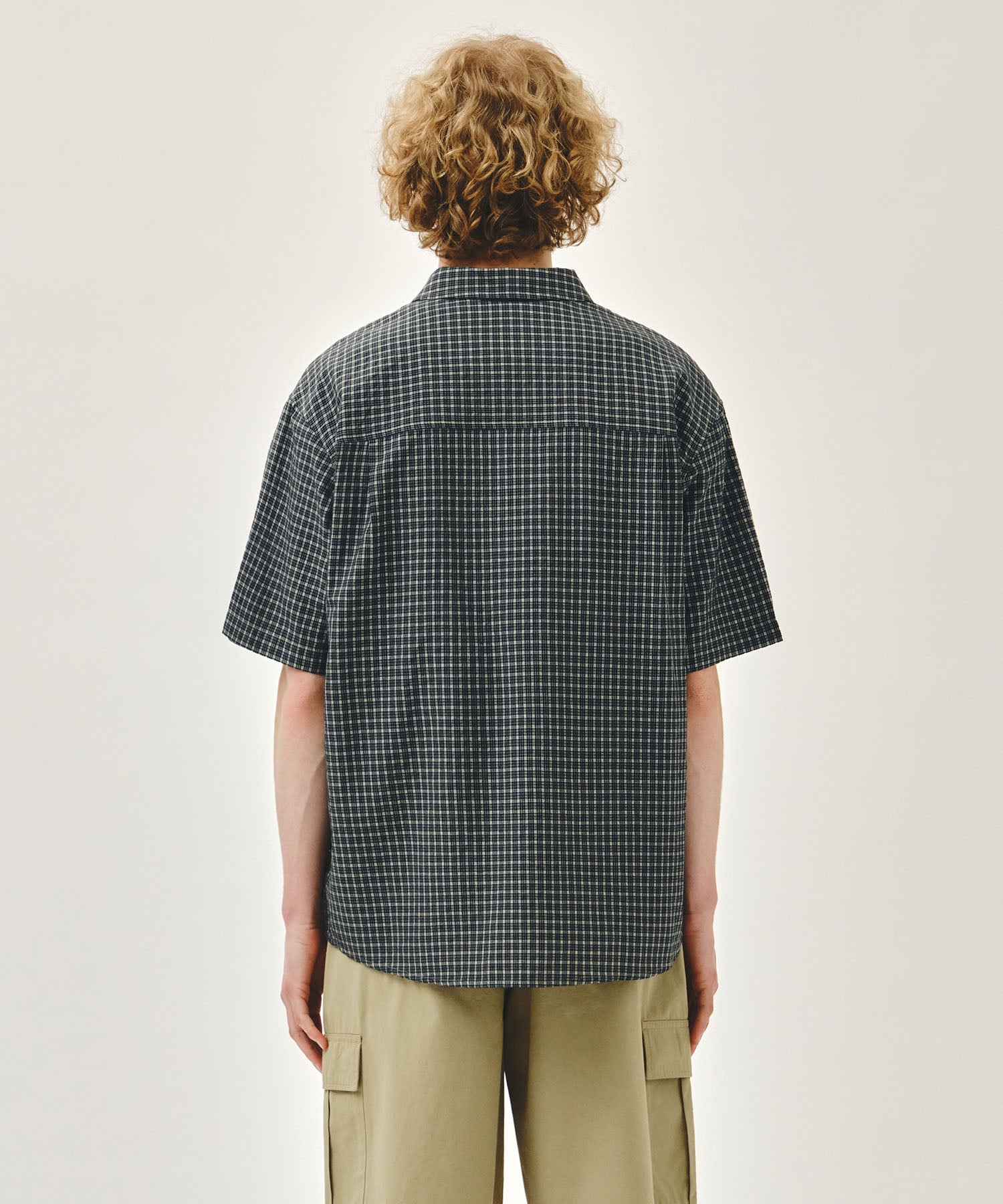 Marithe & Francois Girbaud - Check Half Sleeve Shirt (Dark Navy) product image 3 | TRAB K-Fashion Australia