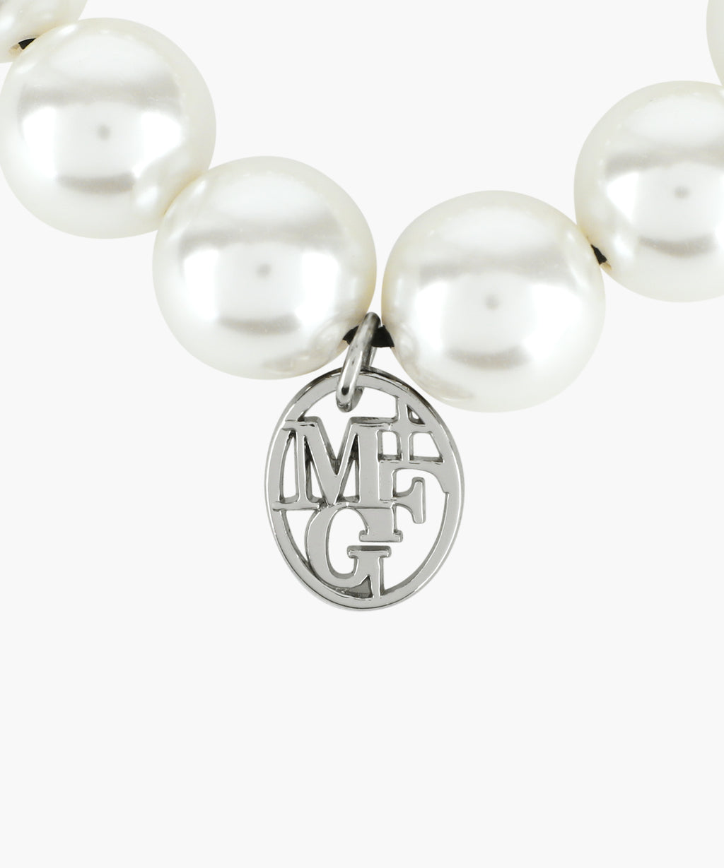 Marithe & Francois Girbaud - Pearl Silver Ball Scrunchie (Ivory) product image 3 | TRAB K-Fashion Australia
