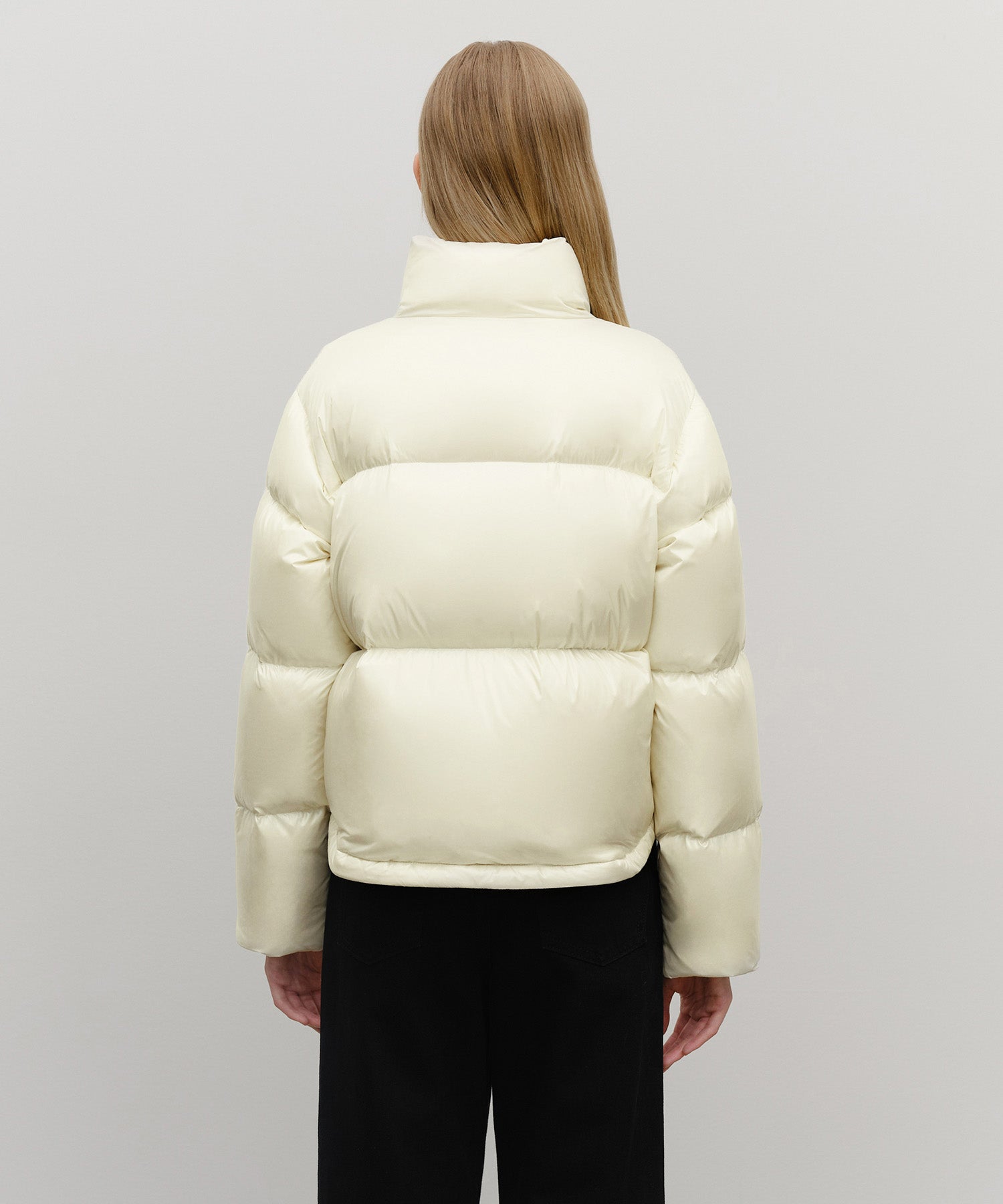 Marithe & Francois Girbaud - Glossy Crop Down Jacket (Ivory) product image 3 | TRAB K-Fashion Australia