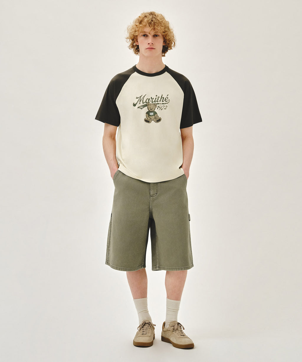 Marithe & Francois Girbaud - Bermuda Carpenter Denim Shorts (Gray Khaki) product image 3 | TRAB K-Fashion Australia
