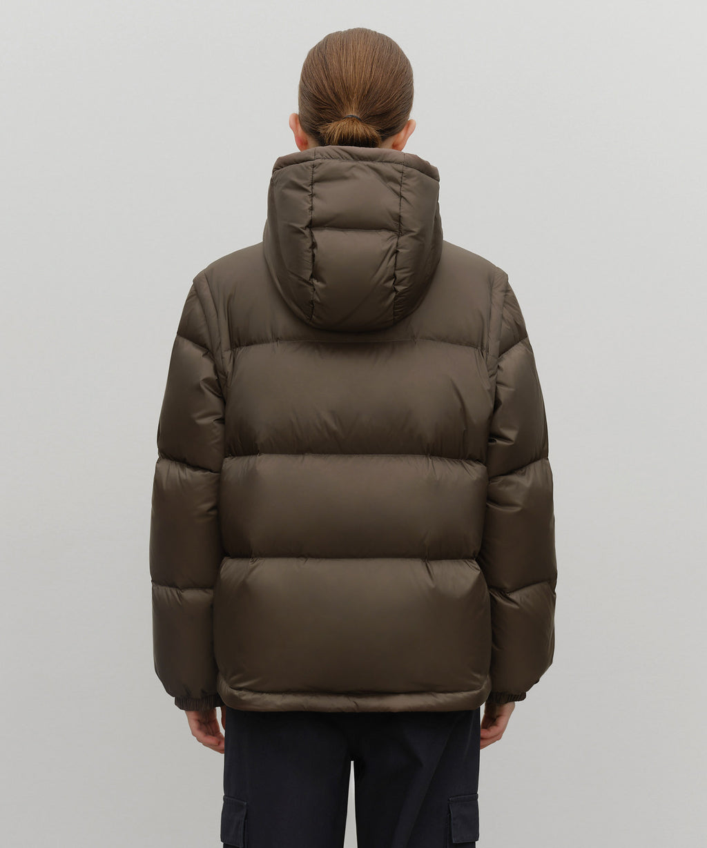 Marithe & Francois Girbaud - Detatchable Down Jacket (Brown) product image 3 | TRAB K-Fashion Australia