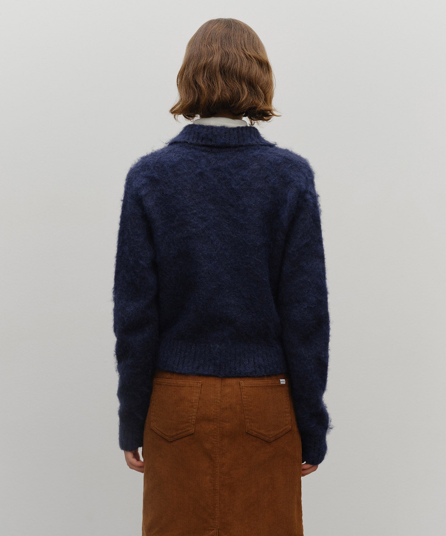 Marithe & Francois Girbaud - Hairy Collar Cardigan (Navy) product image 3 | TRAB K-Fashion Australia